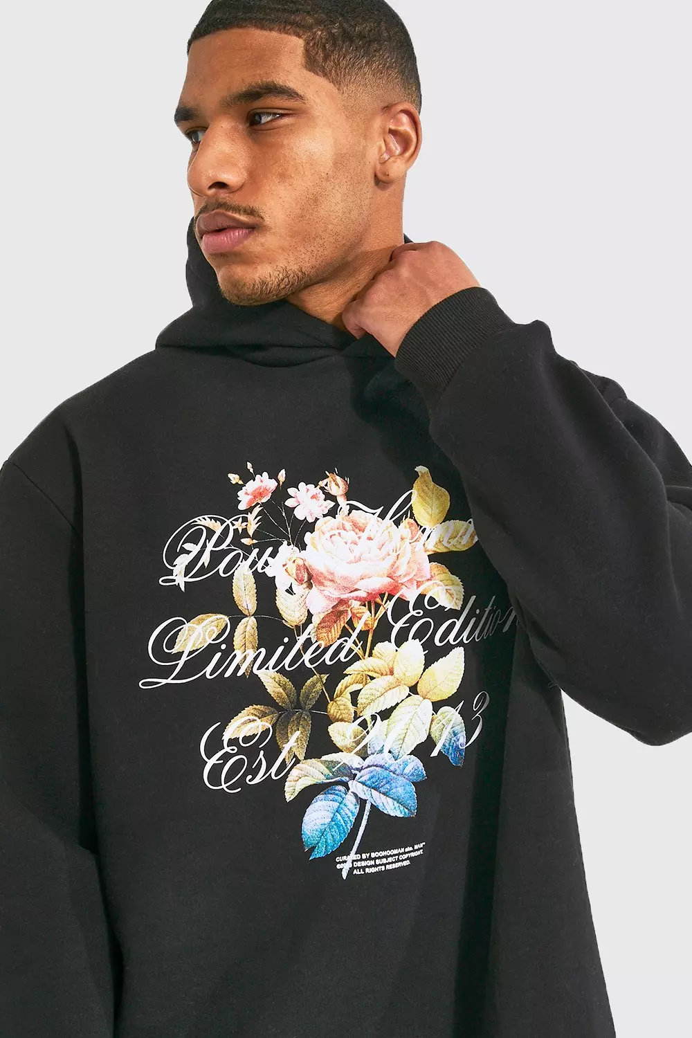 Tall Oversized Limited Floral Print Hoodie