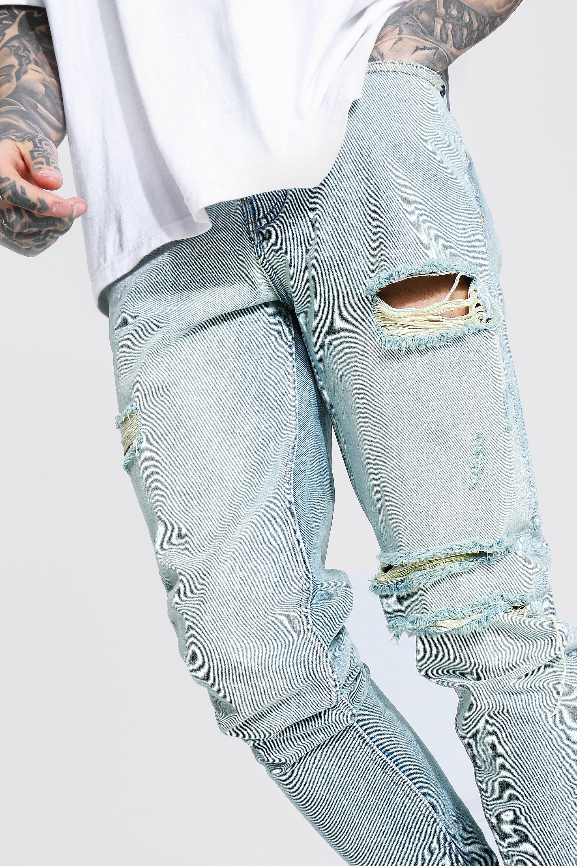 stacked tapered jeans