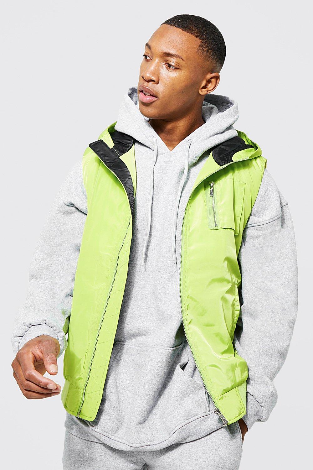 mens sleeveless bomber jacket