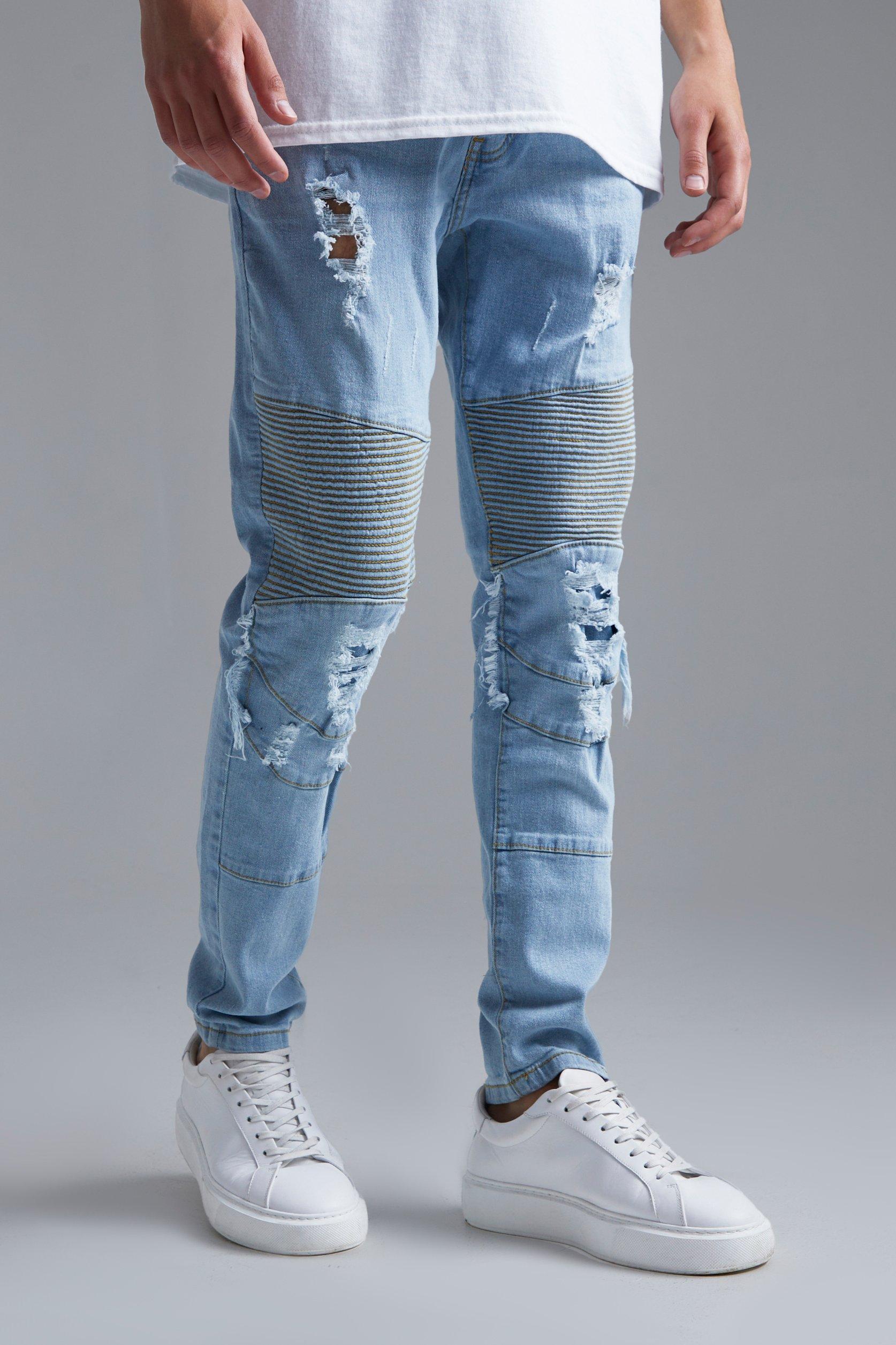 distressed knee jeans men