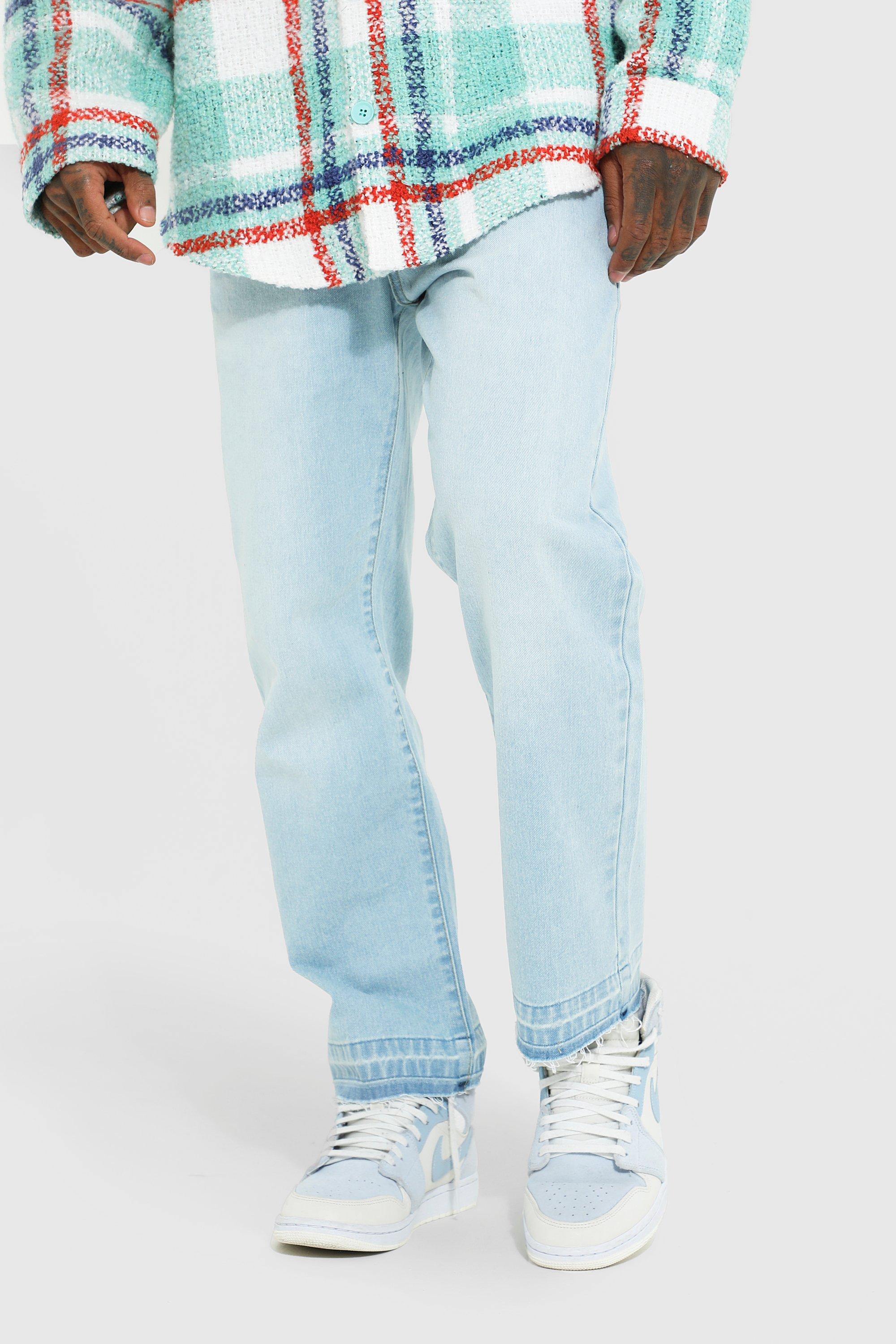 mens cropped straight leg jeans