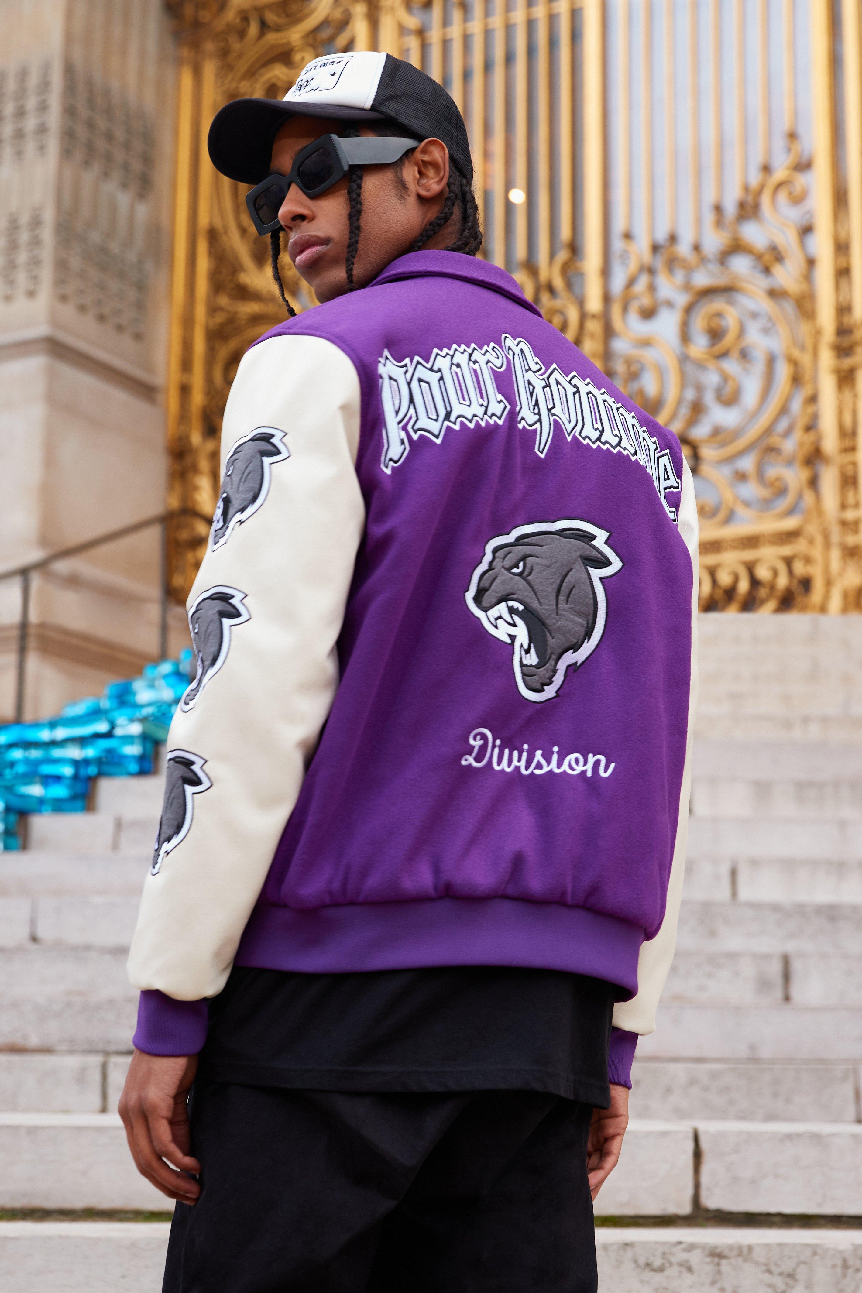 mens purple varsity jacket