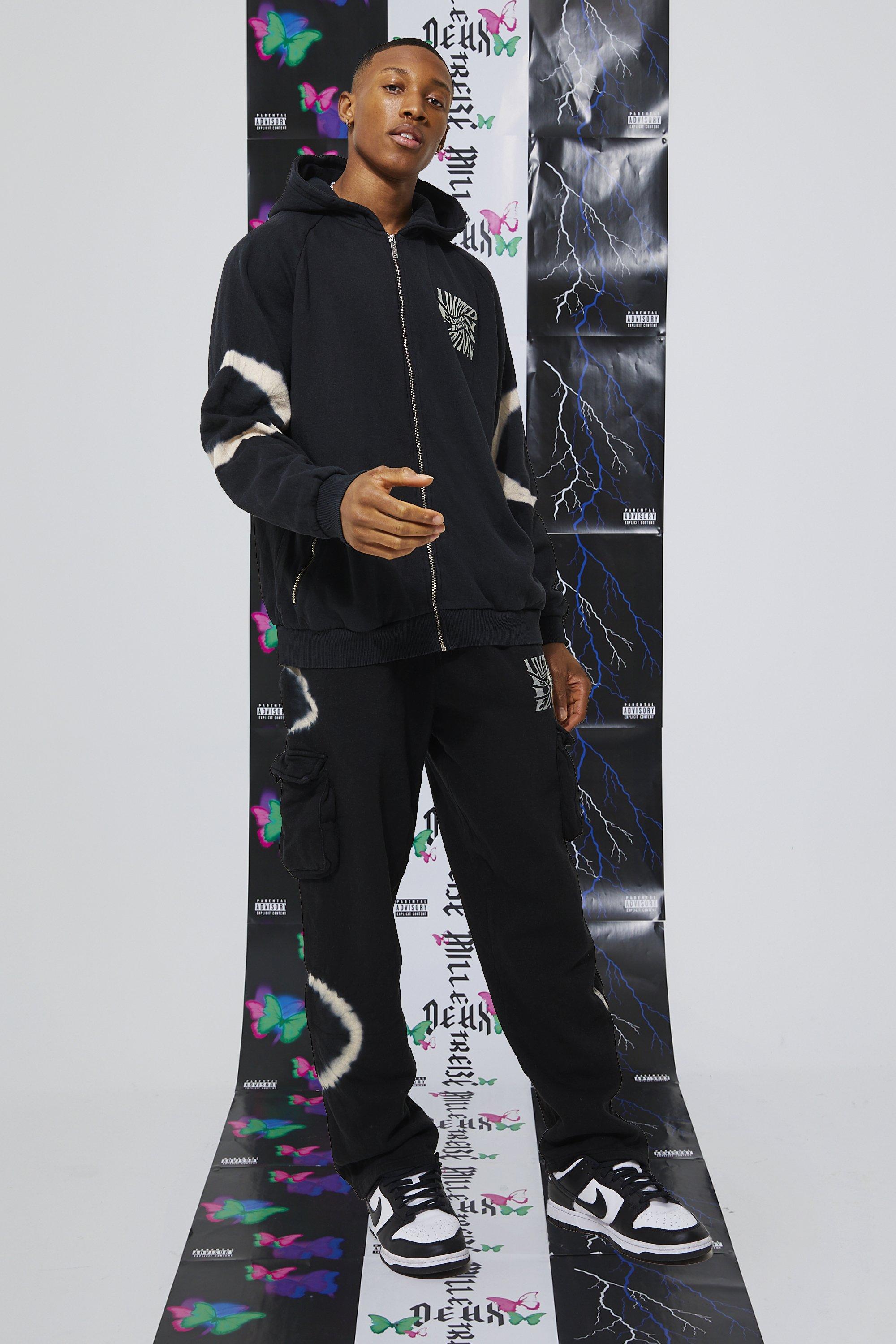 tie dye tracksuit black