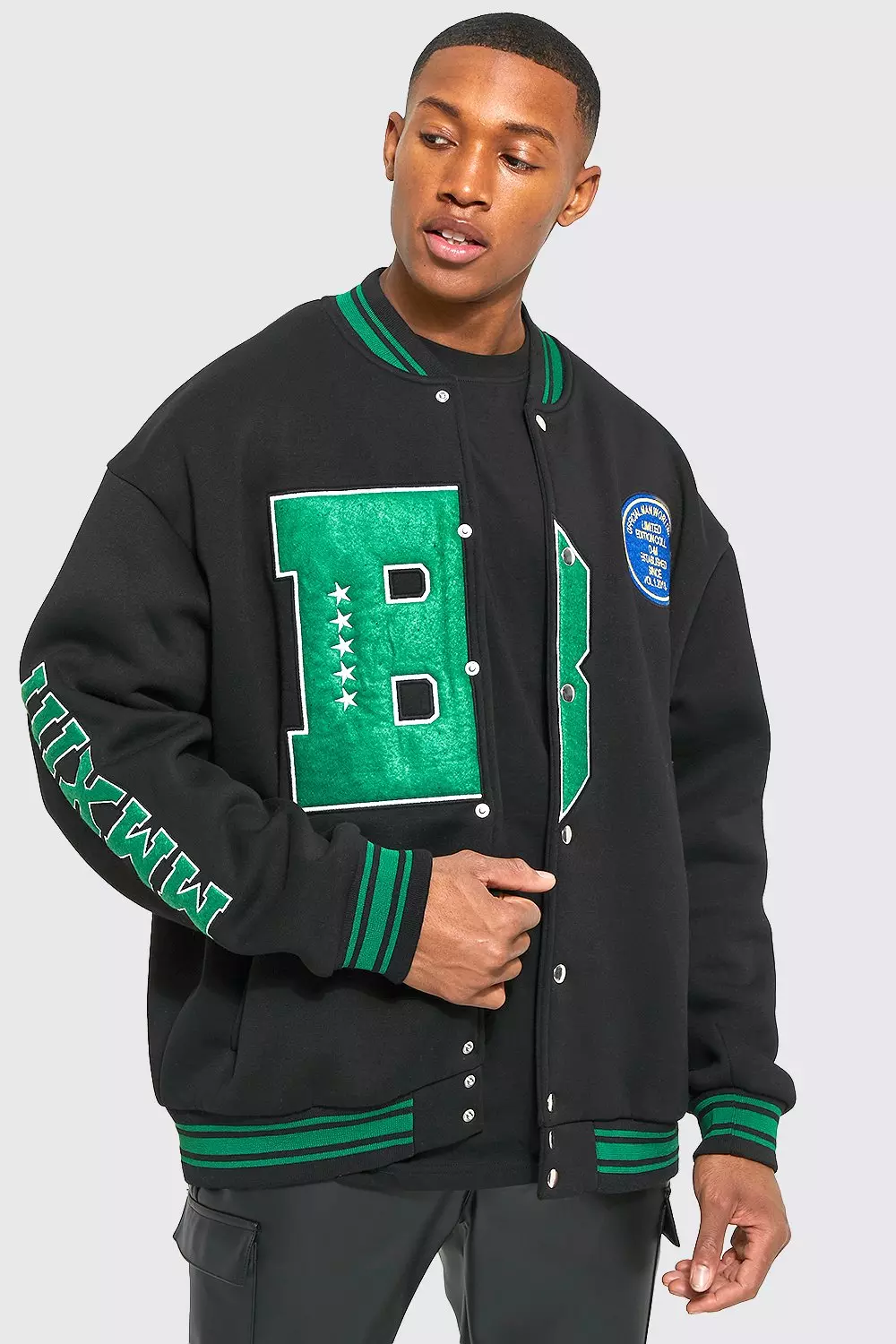 Varsity Jackets- Green Oversized Baseball Jackets for Men Online