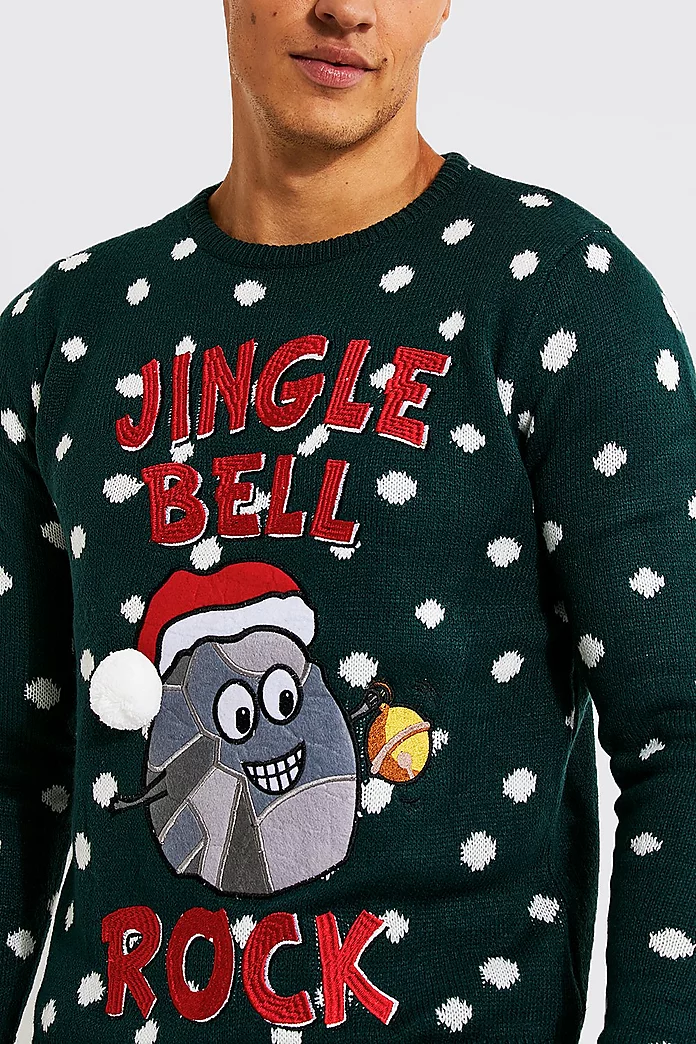 Jingle Bell Rock Christmas Jumper | boohooMAN USA