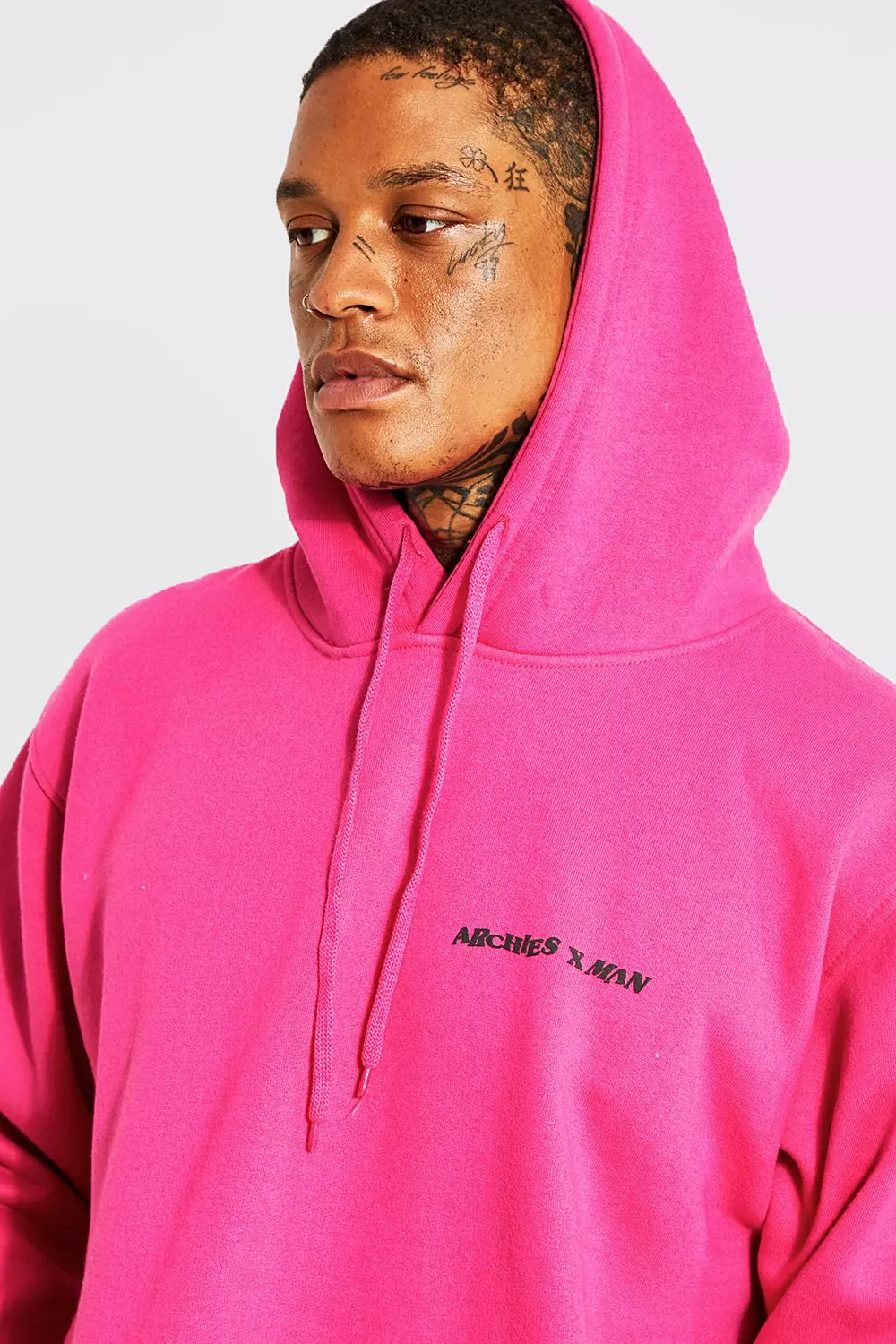 Pink best sale slogan hoodie