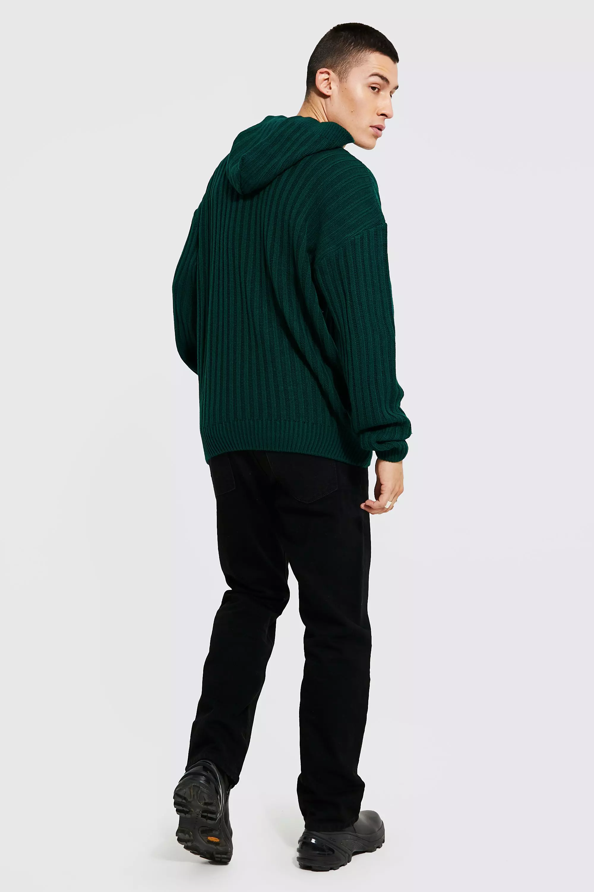 Men's Oversized Chunky Ribbed Knitted Hoodie