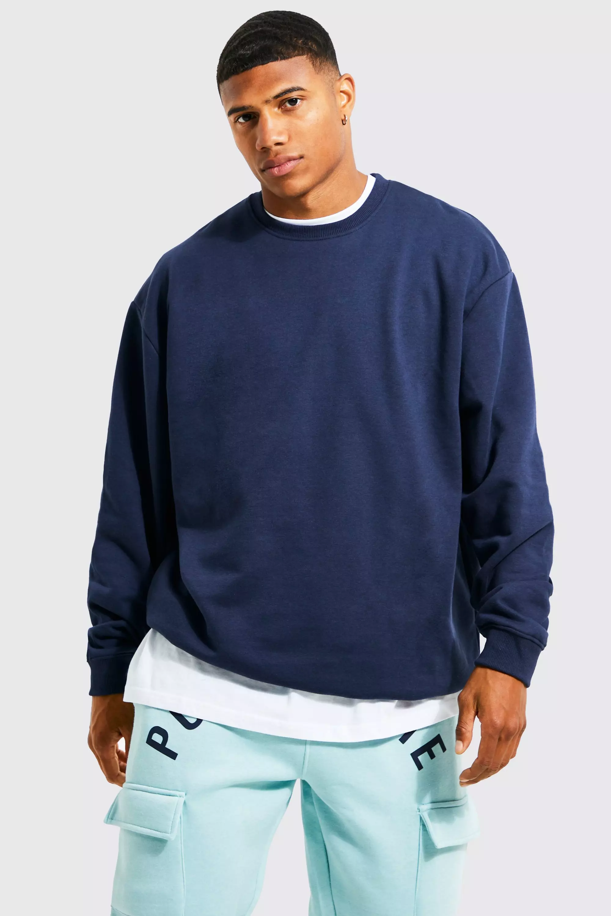 Oversized navy blue outlet sweatshirt