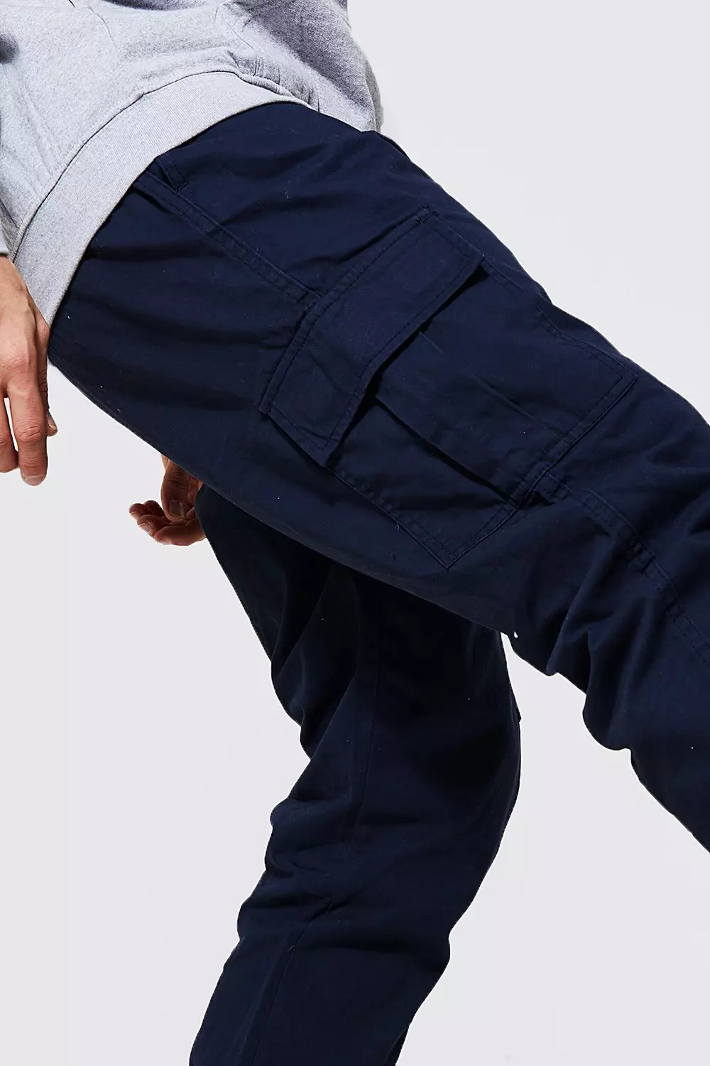 Buy Navy Blue Slim Cotton Stretch Cargo Trousers from Next Germany