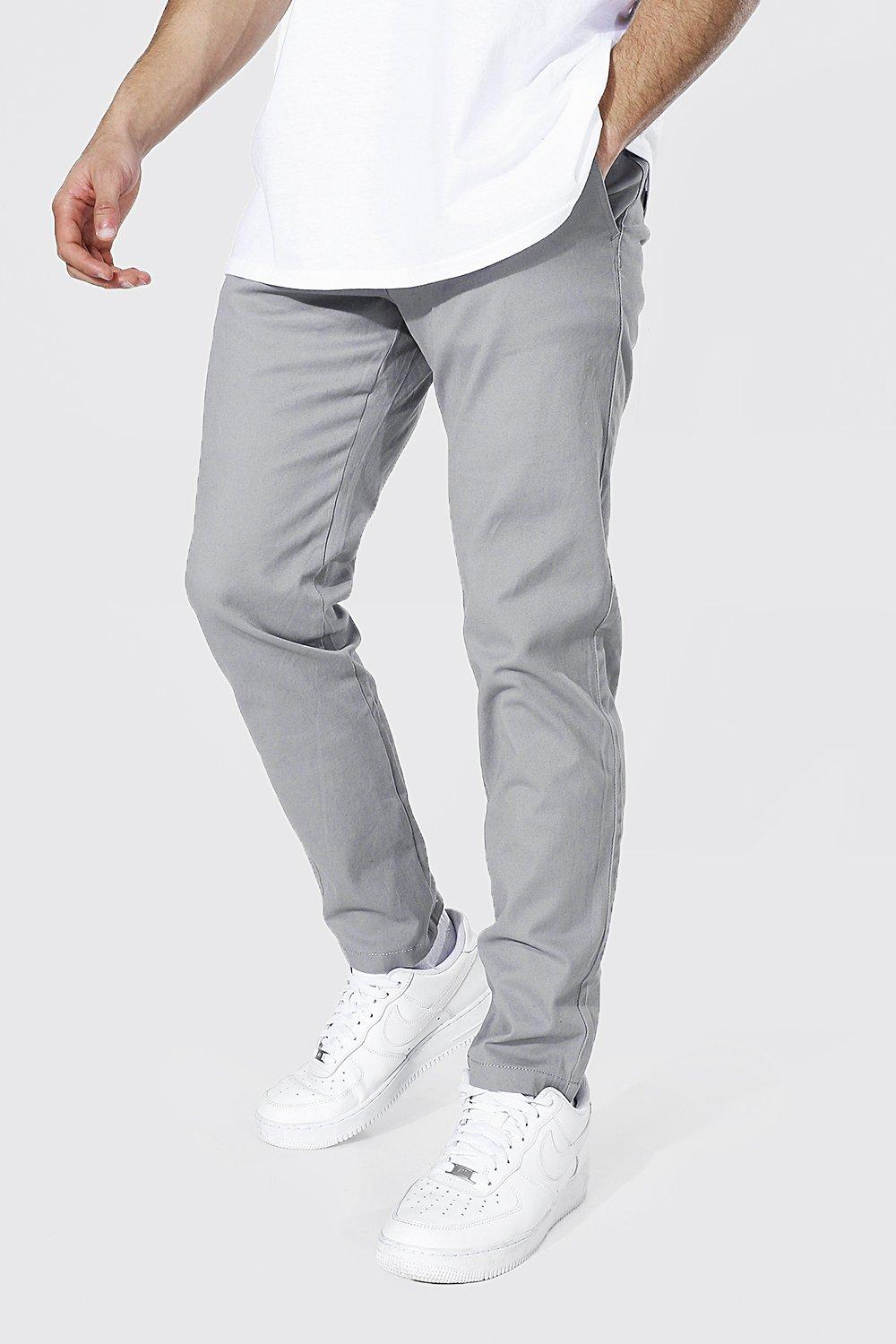 grey slim fit chino trousers