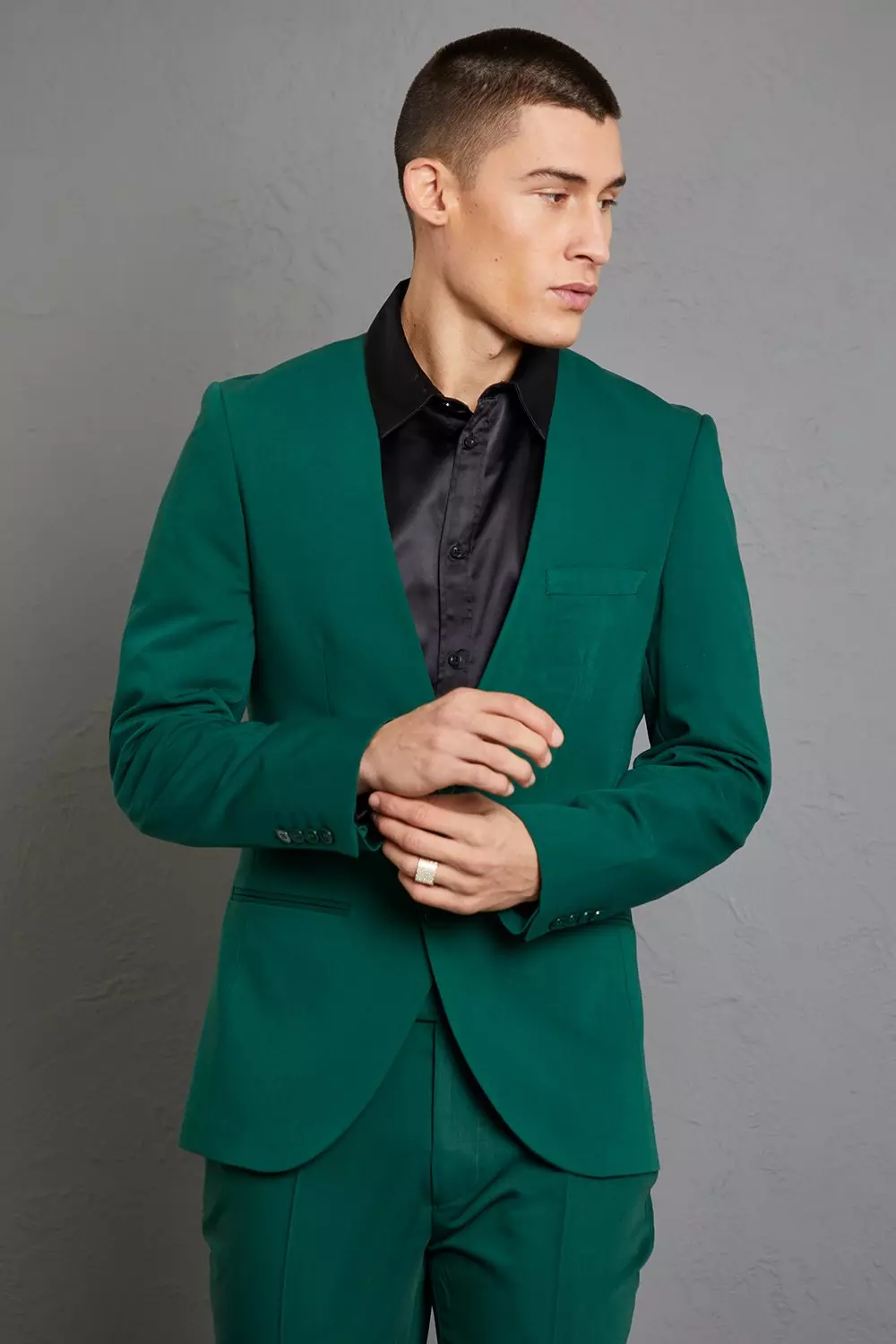 Collarless suit hot sale jacket mens