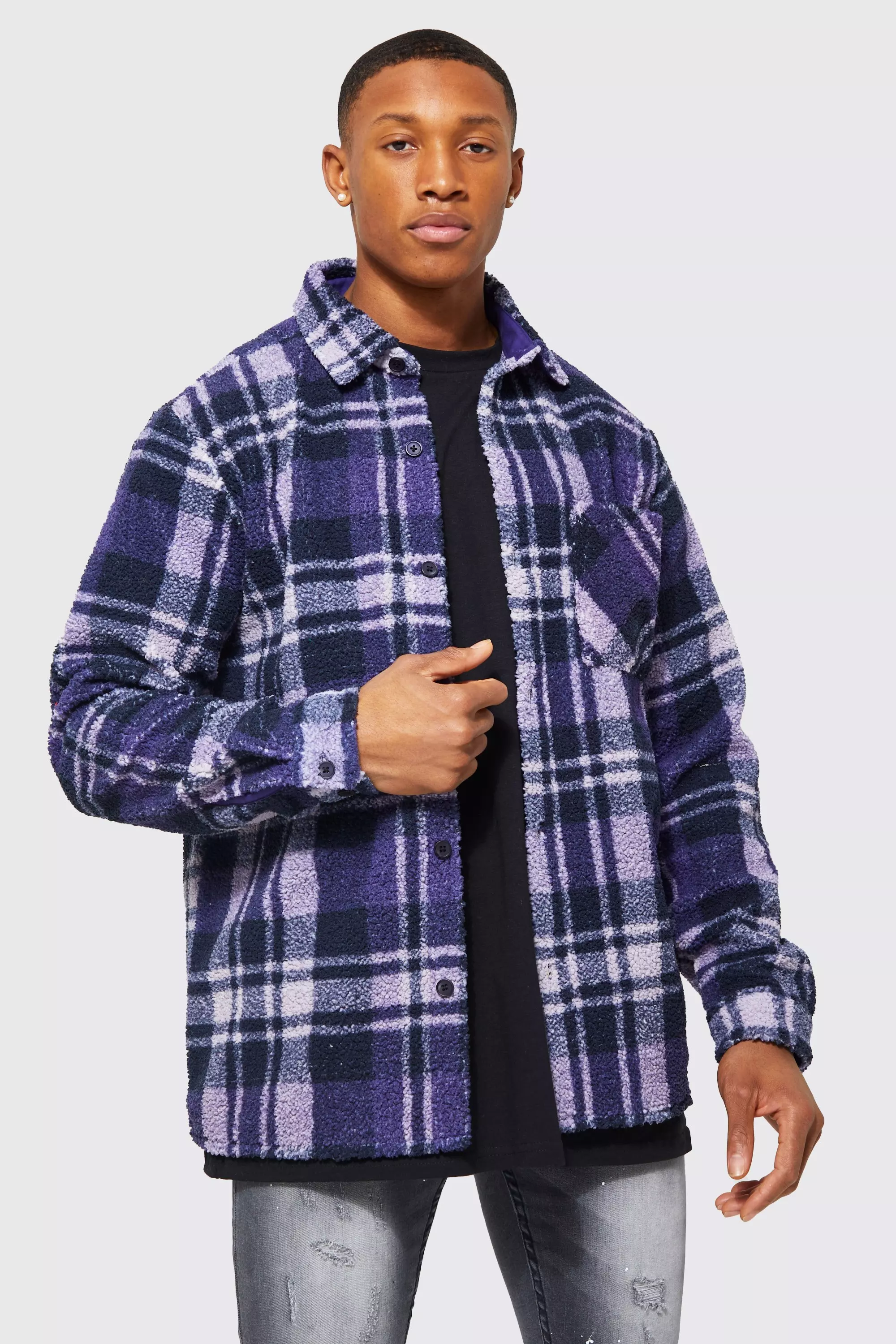 Checkered 2024 borg jacket