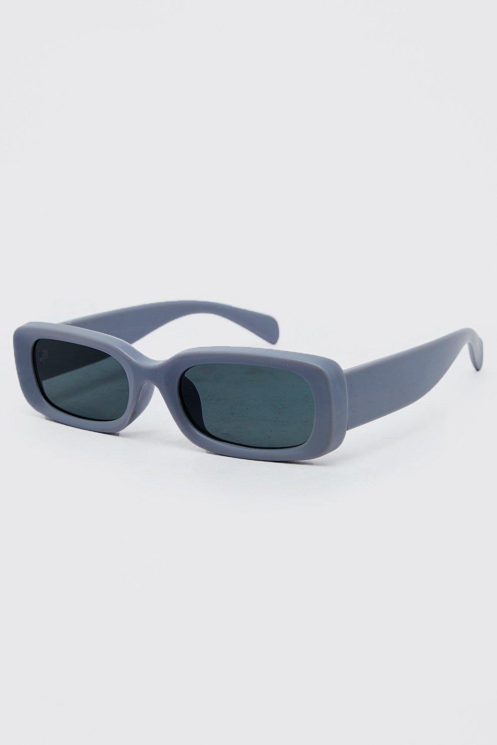 Mens Grey Plastic Chunky Sunglasses, Grey