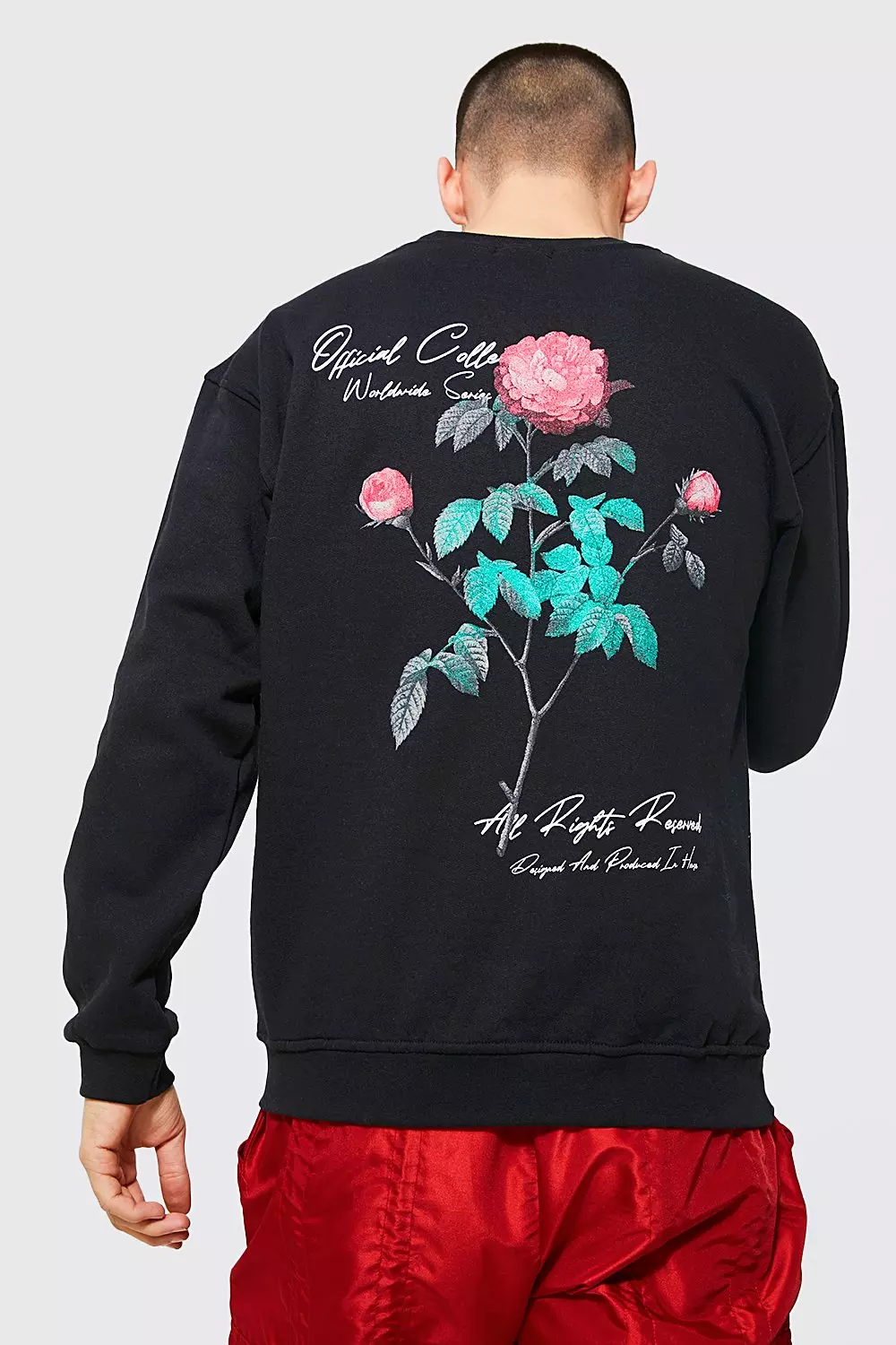 Rose print sweatshirt new arrivals