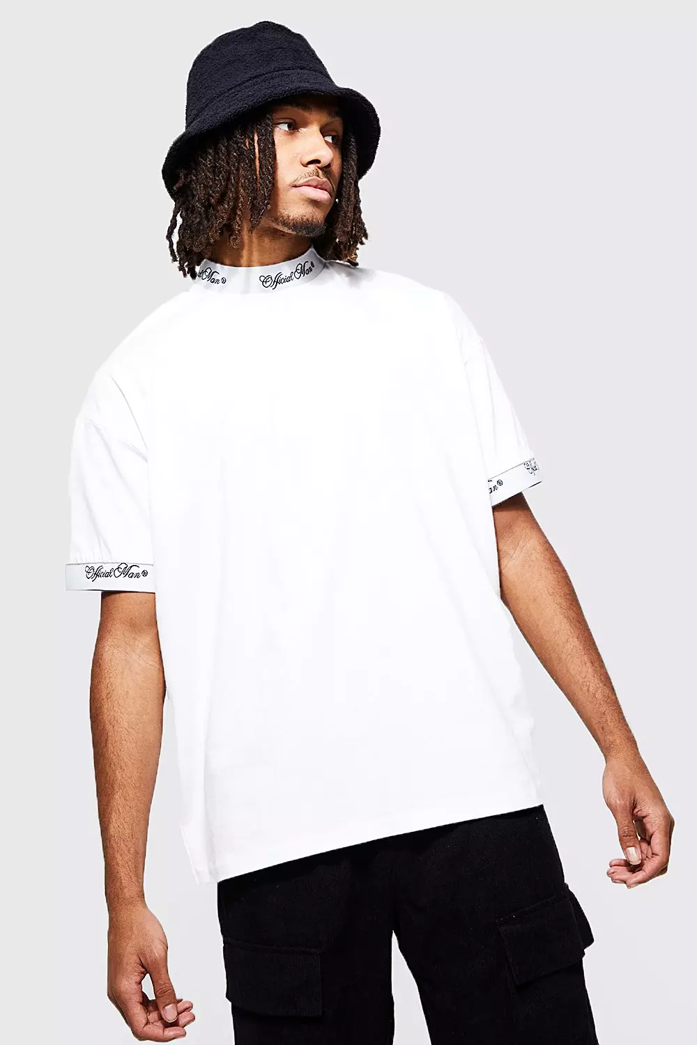 black rib oversized men's t-shirt