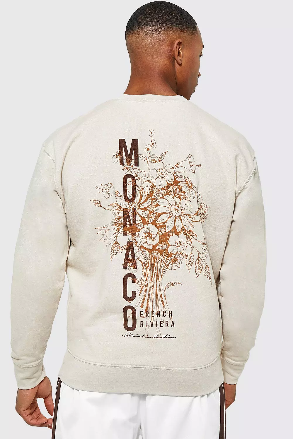 Monaco Back Print Sweatshirt | boohooMAN USA