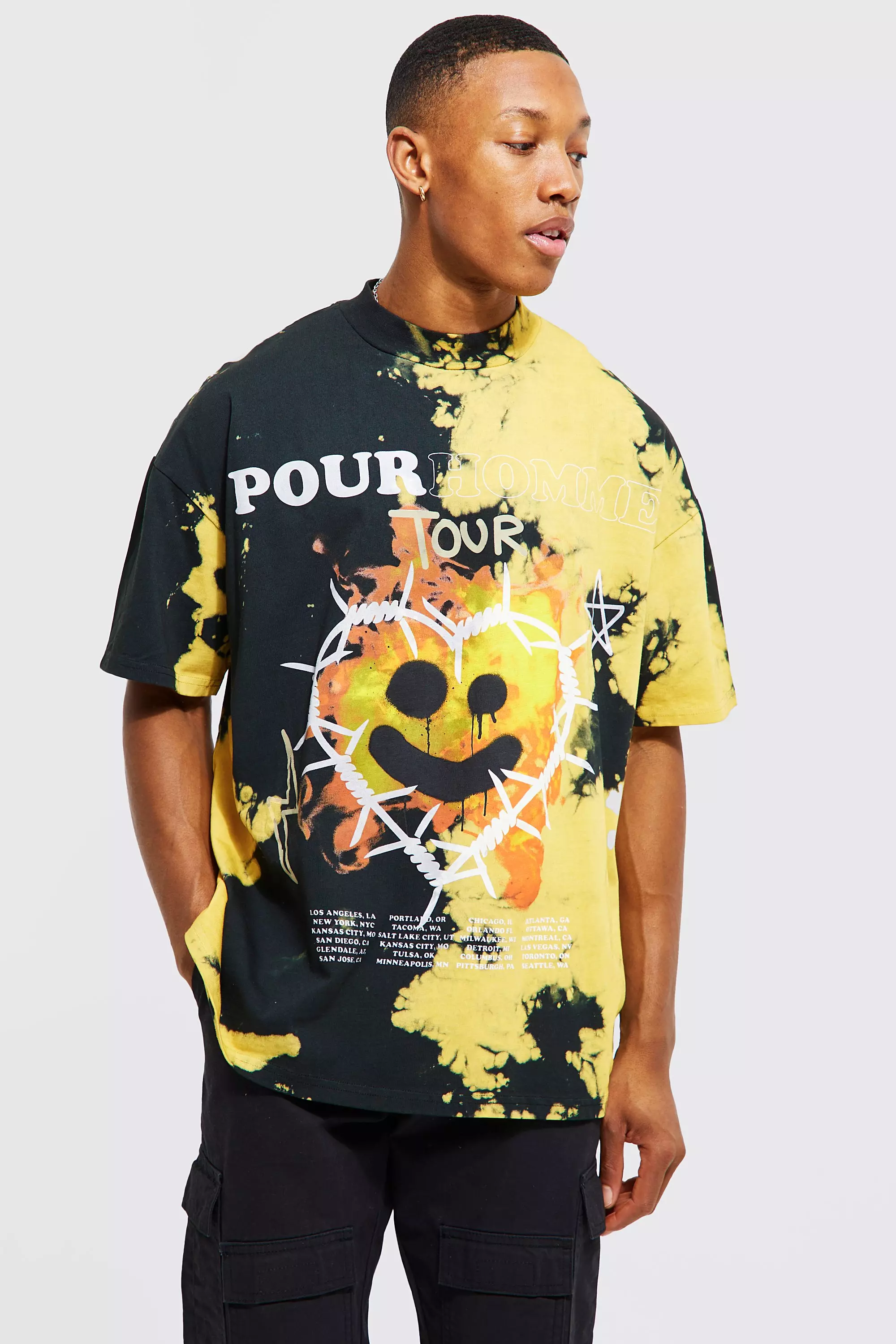 Oversized Tie Dye Pour Homme Graphic T shirt