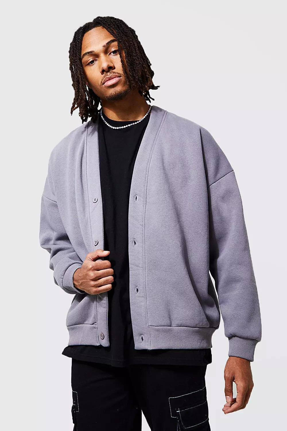 Grey 2025 jersey cardigan