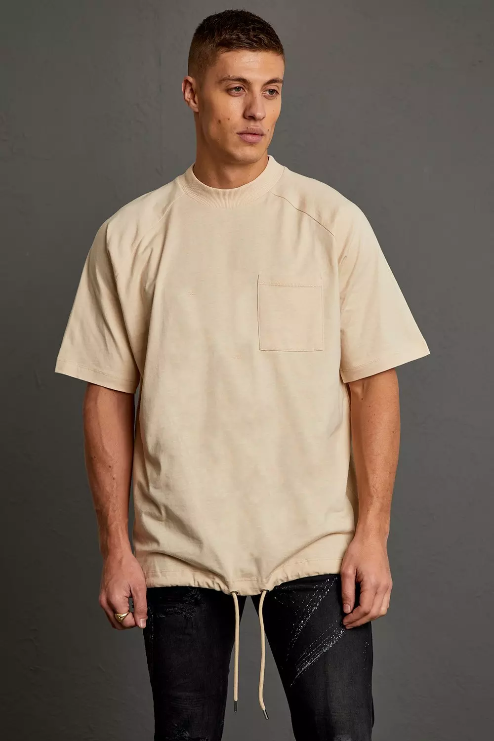 Man Gym T-shirt With Curved Hem