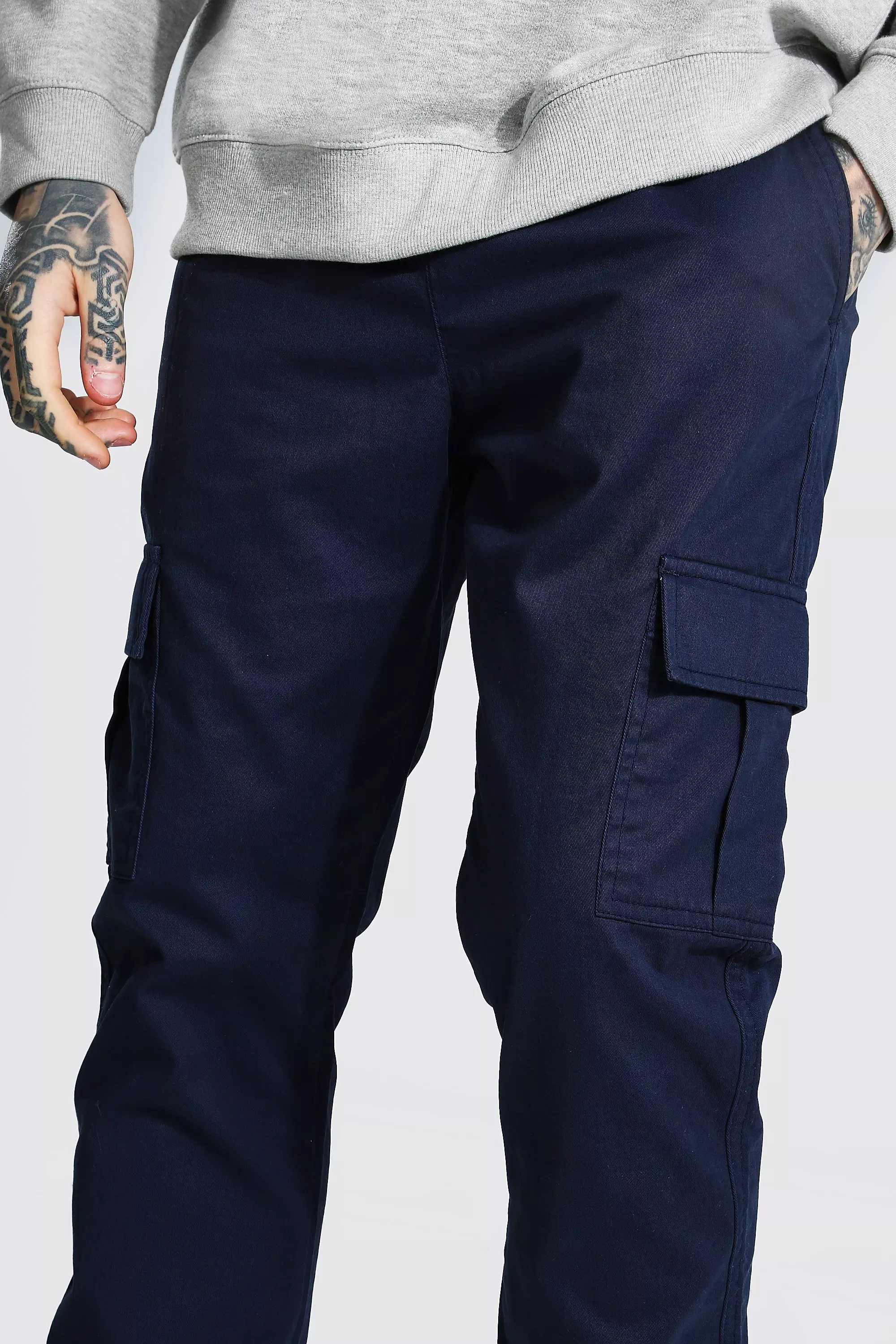 Elastic Waist Slim Fit Cargo Pants