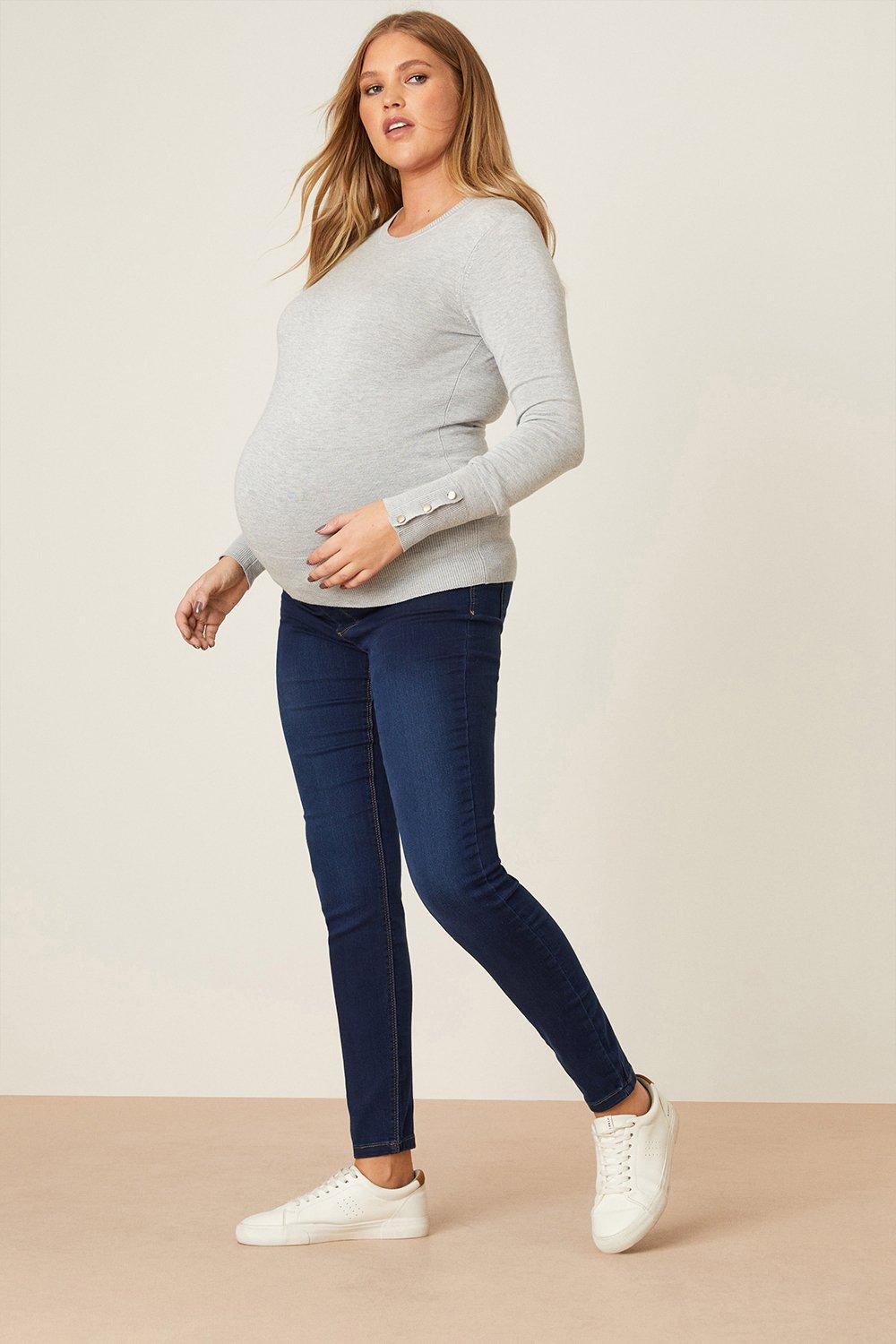 Women's Maternity Organic Indigo Over Bump Frankie Jeans - 12