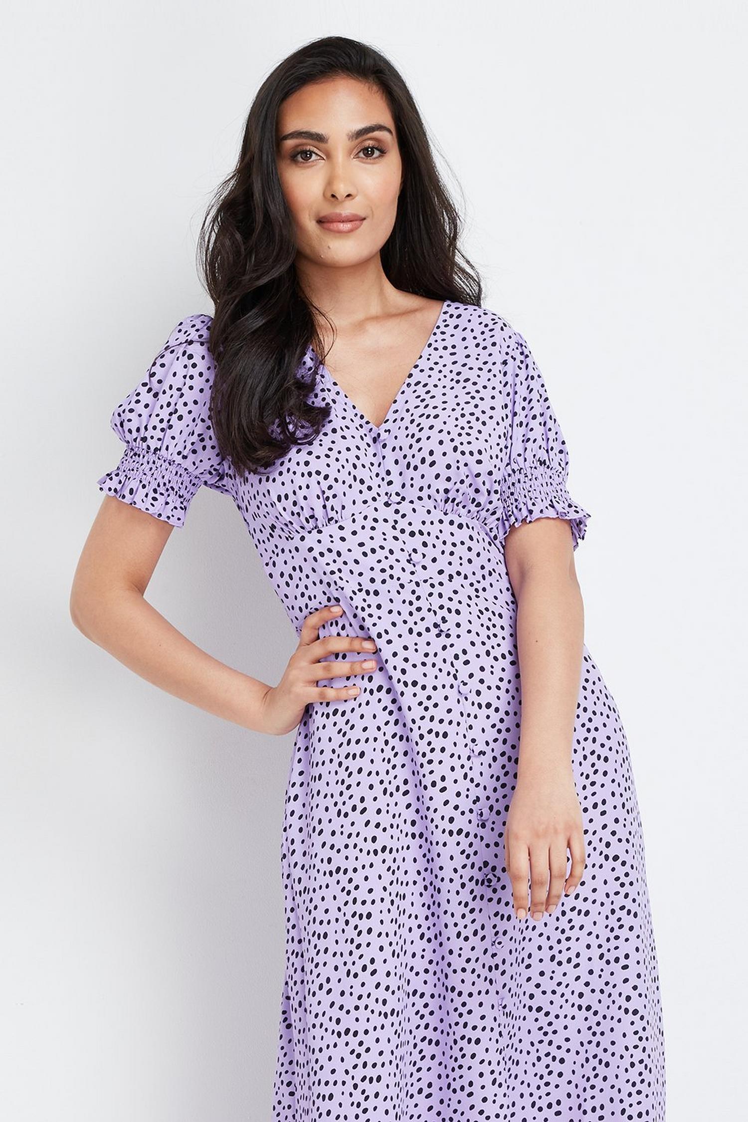 Petite Lavender Spot Maxi Dress | Wallis UK