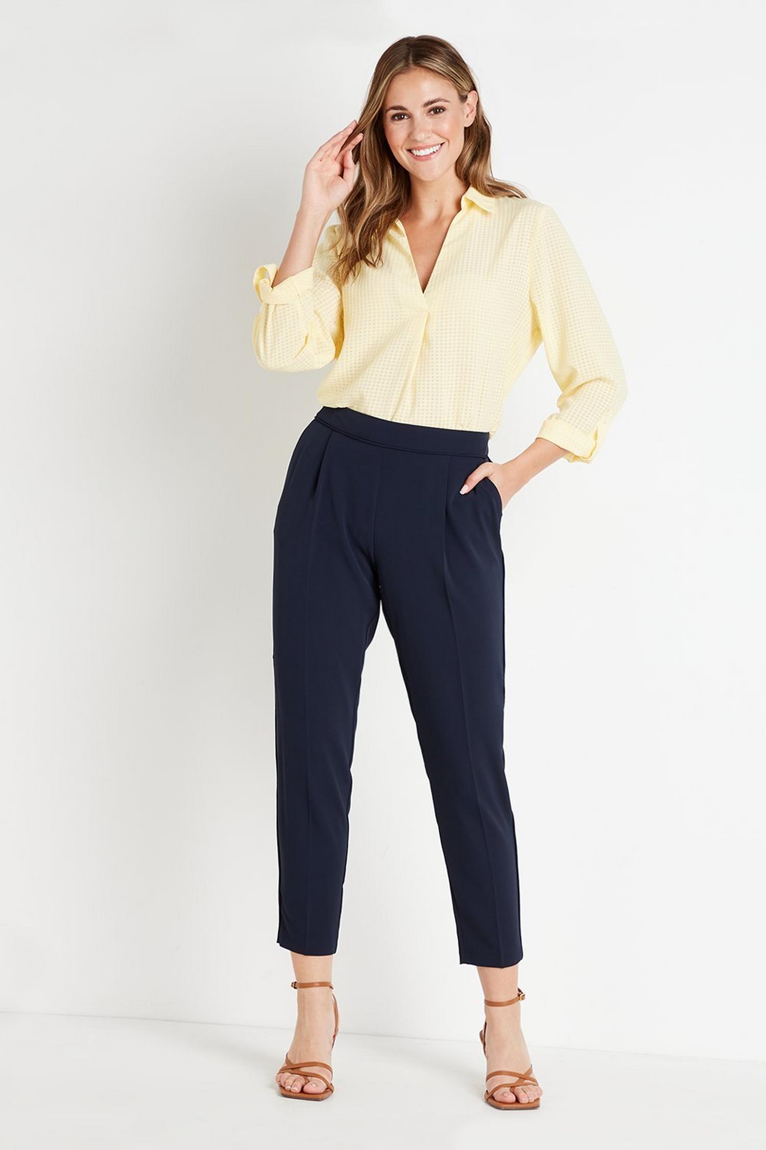 navy pull on trousers womens