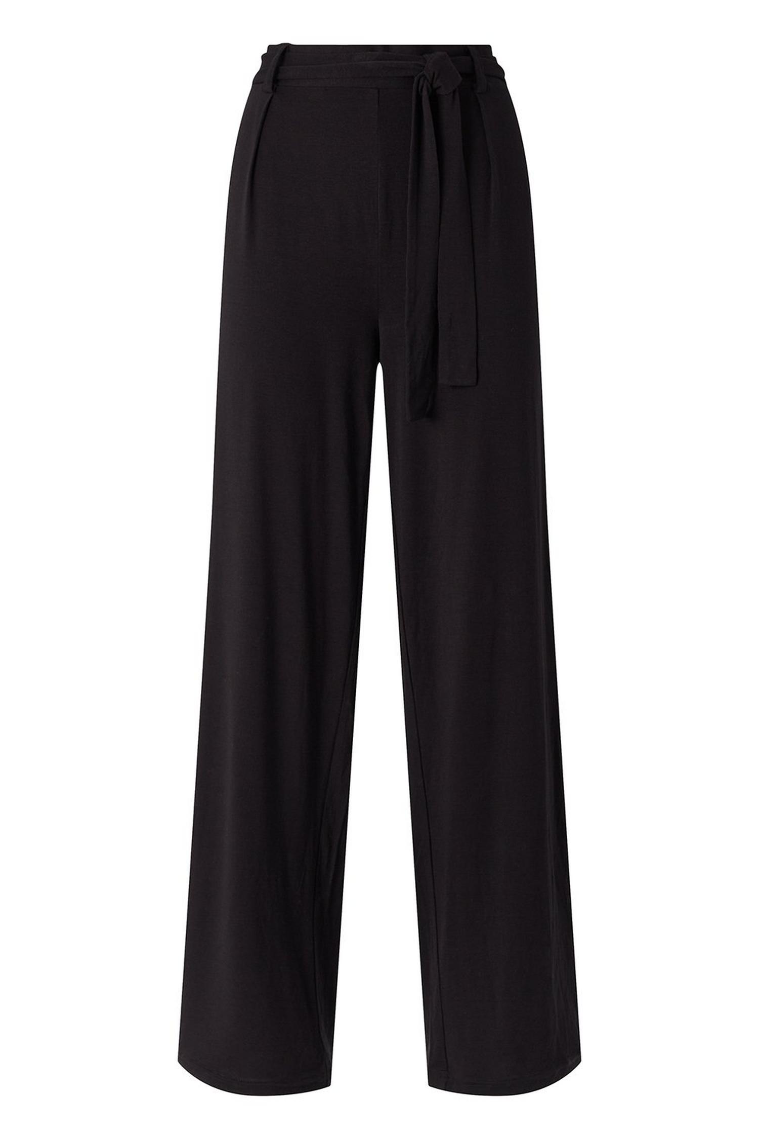 TALL Black Jersey Wide Leg Trousers | Wallis UK