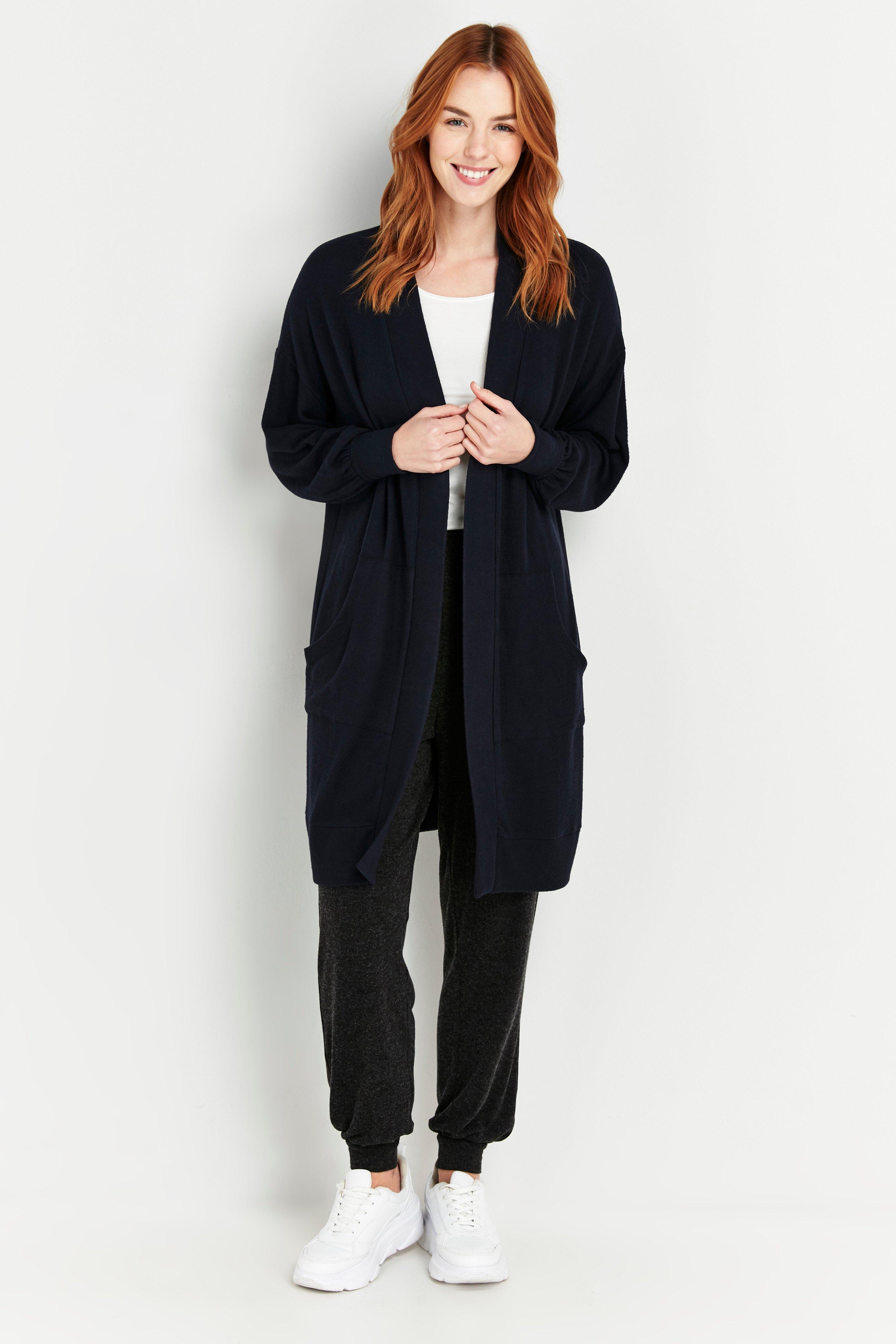 Navy Soft Relaxed Longline Cardigan | Wallis UK