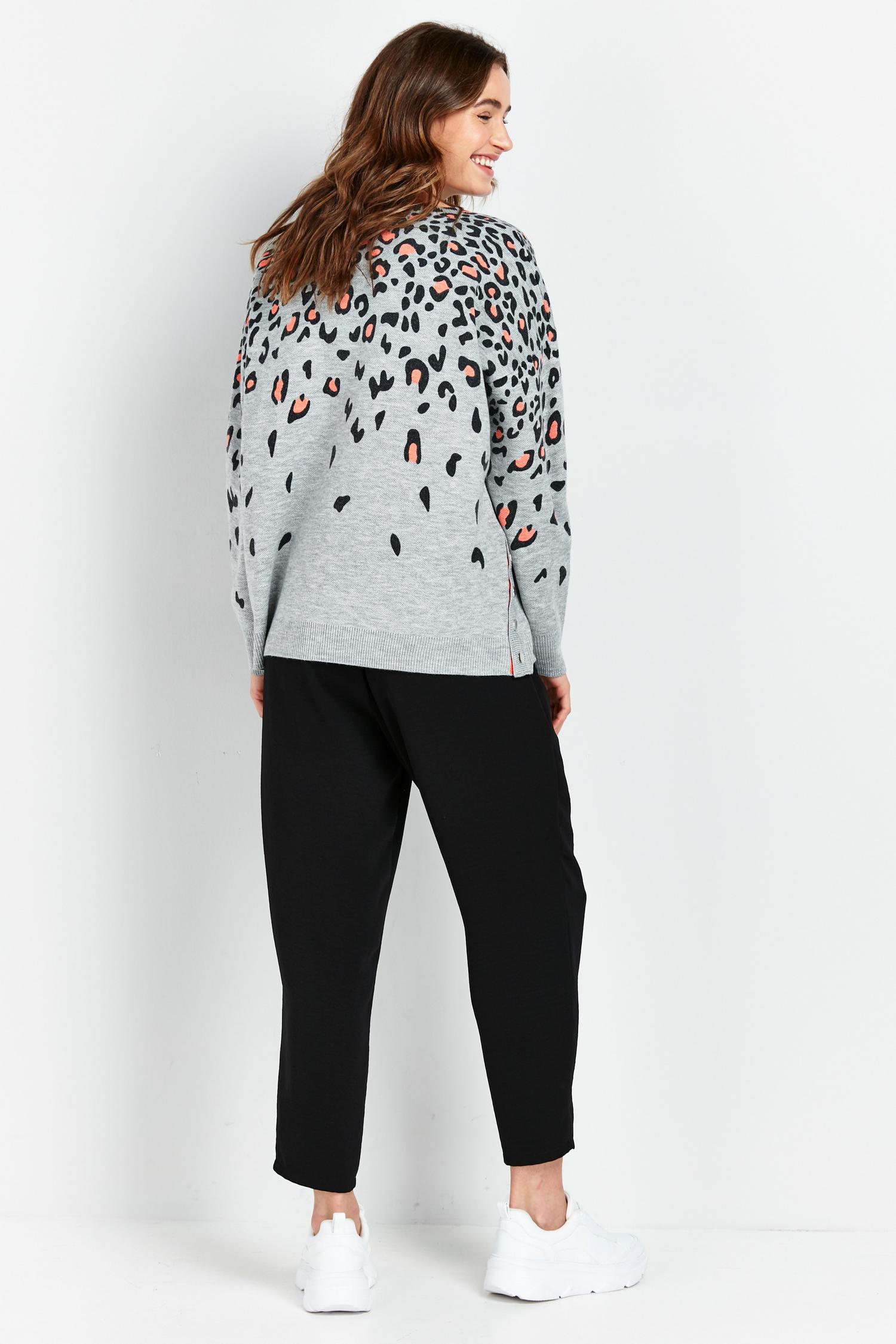 Grey Neon Animal Print Jumper | Wallis UK