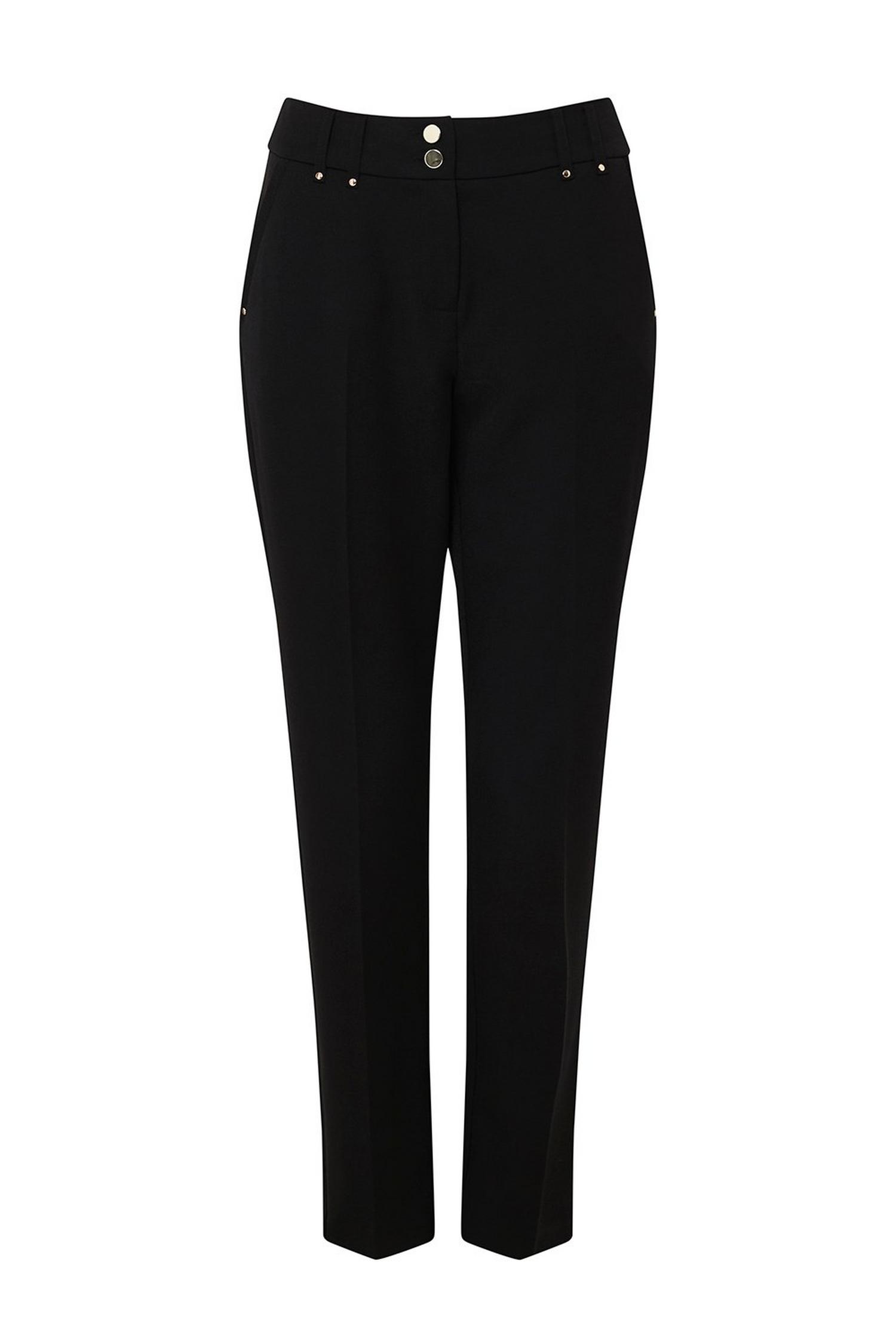 Black Stud Detail Tapered Trousers | Wallis UK