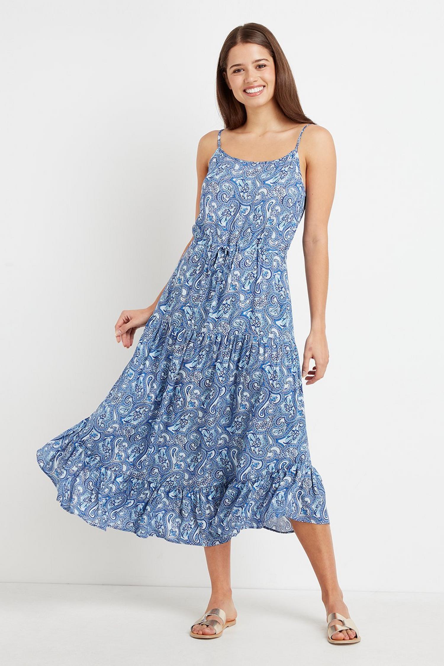 Blue Paisley Frill Hem Sundress | Wallis UK