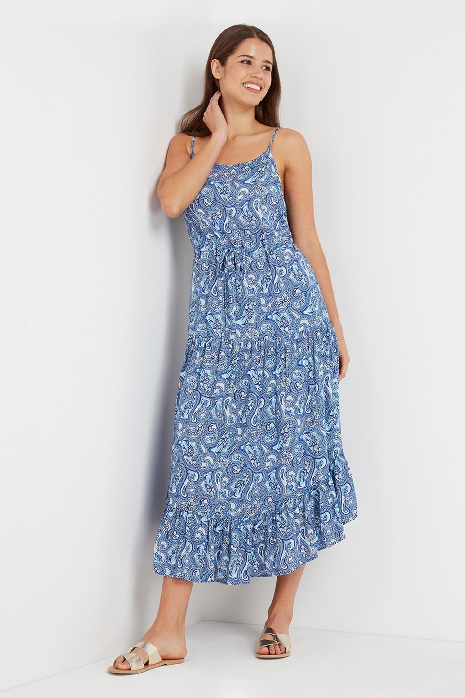 Blue Paisley Frill Hem Sundress | Wallis UK