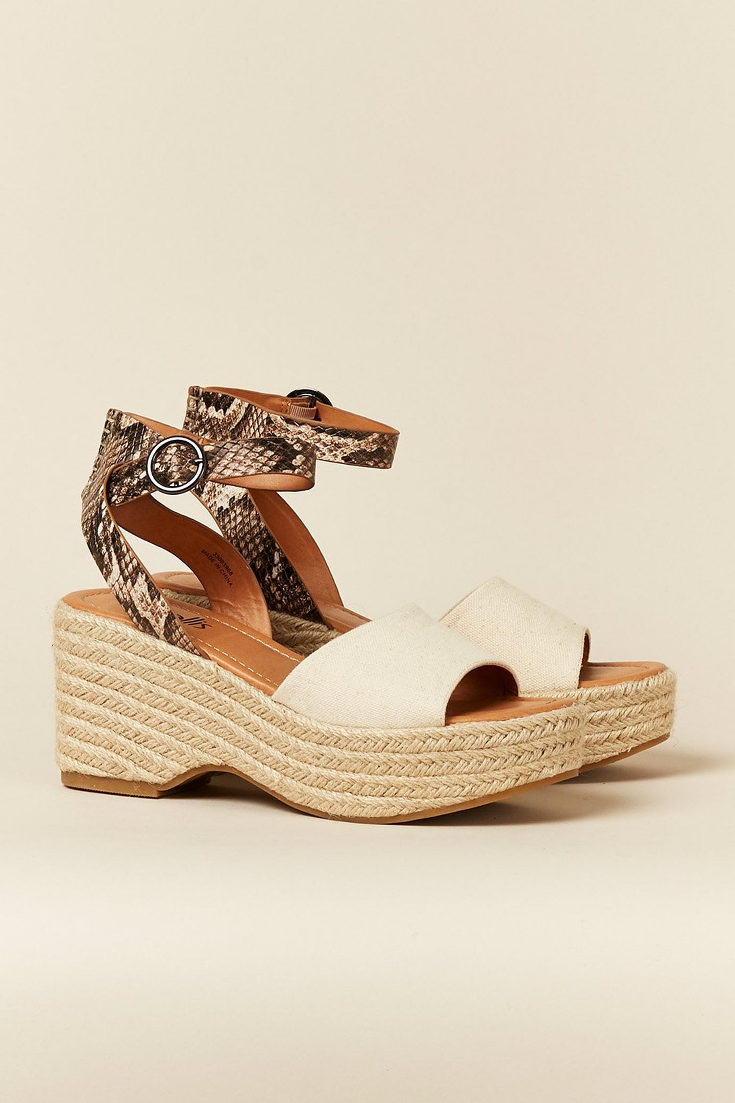 Natural Espadrille Wedge Sandals | Wallis UK