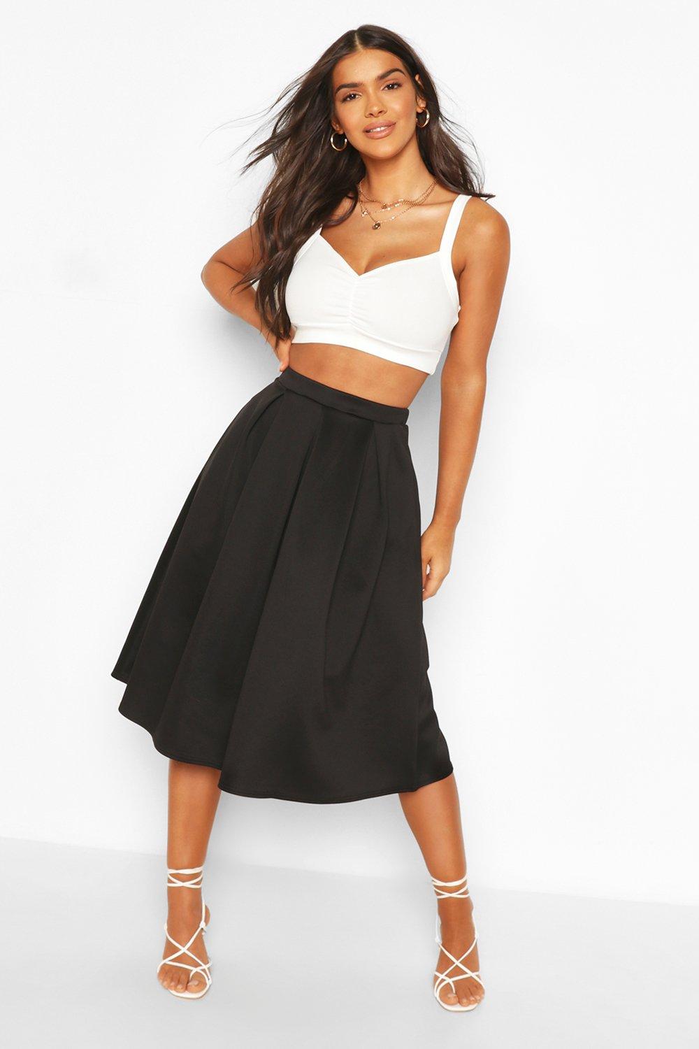 Boohoo Womens Beau Box Pleat Midi Skirt | eBay