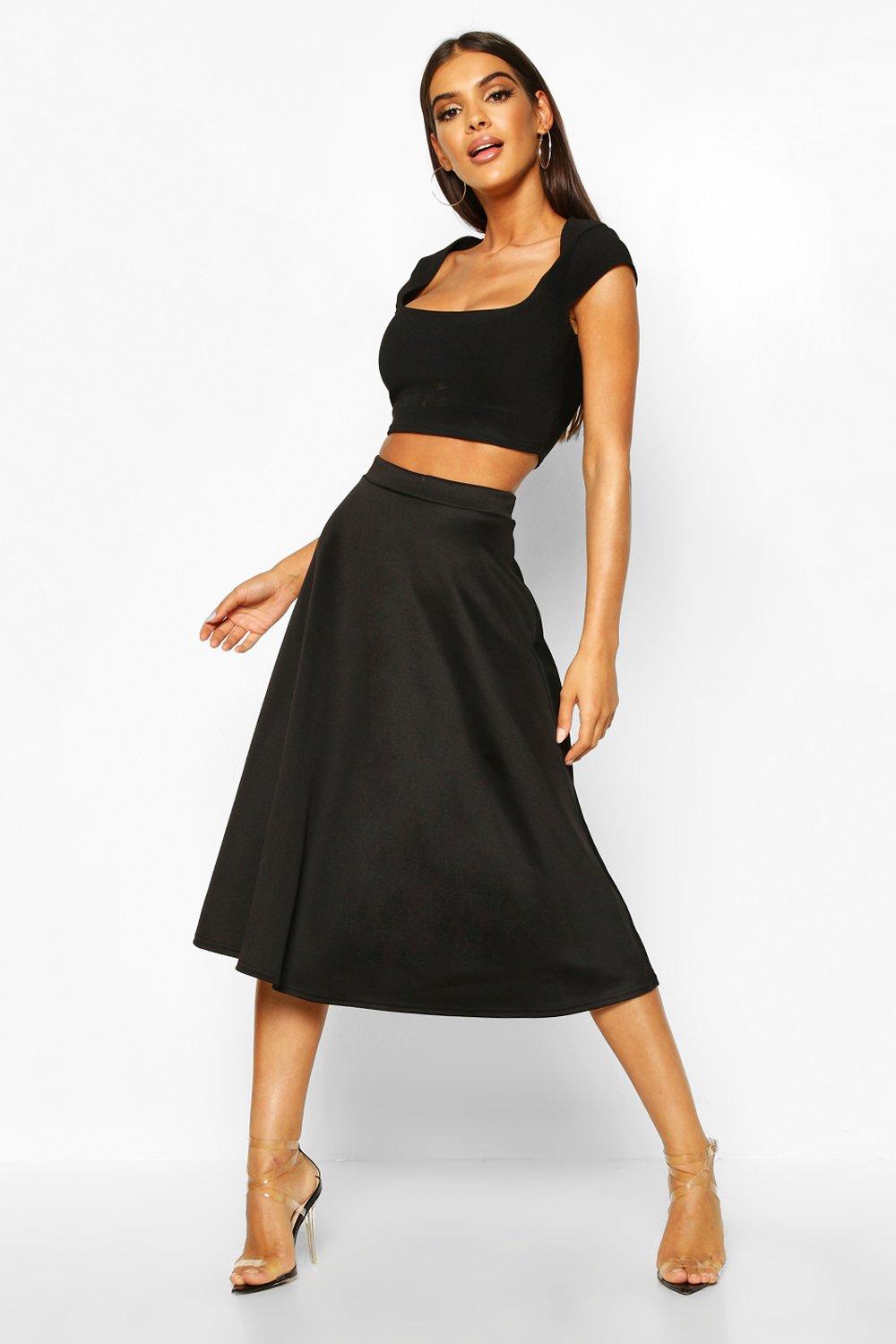 Boohoo Womens Arianna Plain Full Circle Midi Skirt | eBay