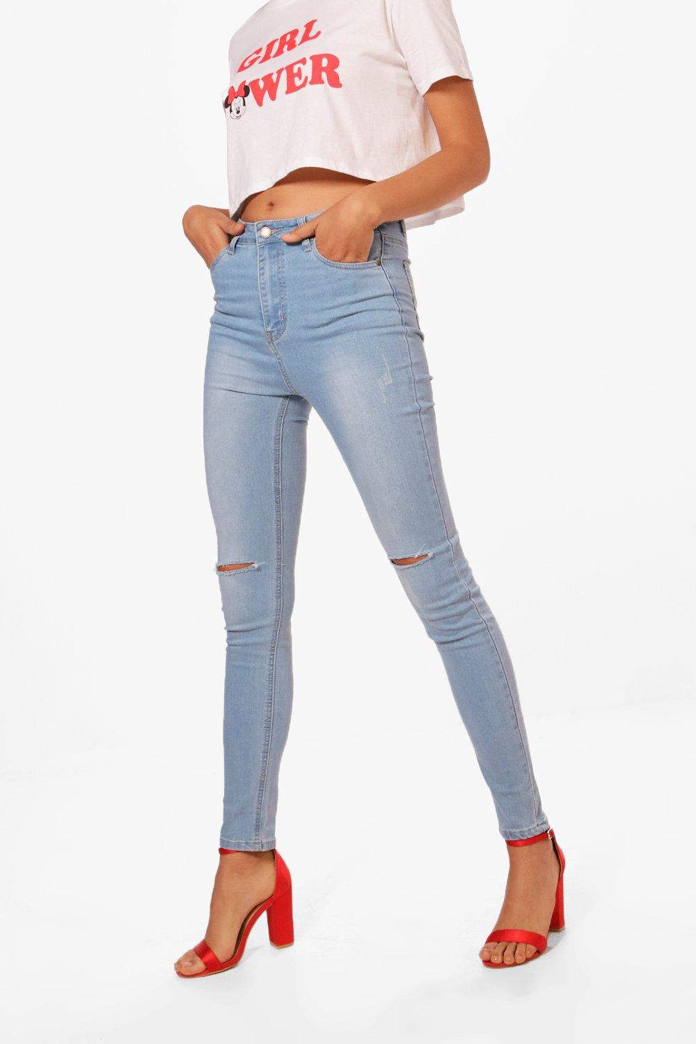 split knee jeans