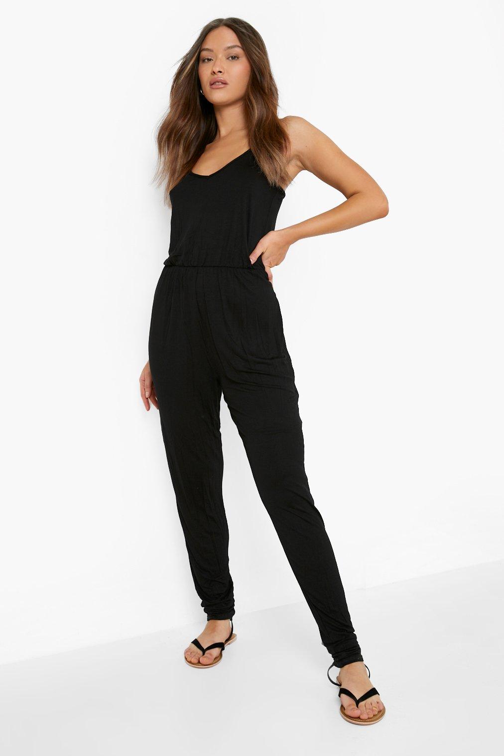 black cami jumpsuit