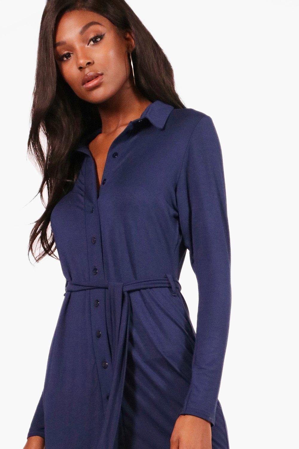 button through shirt dress