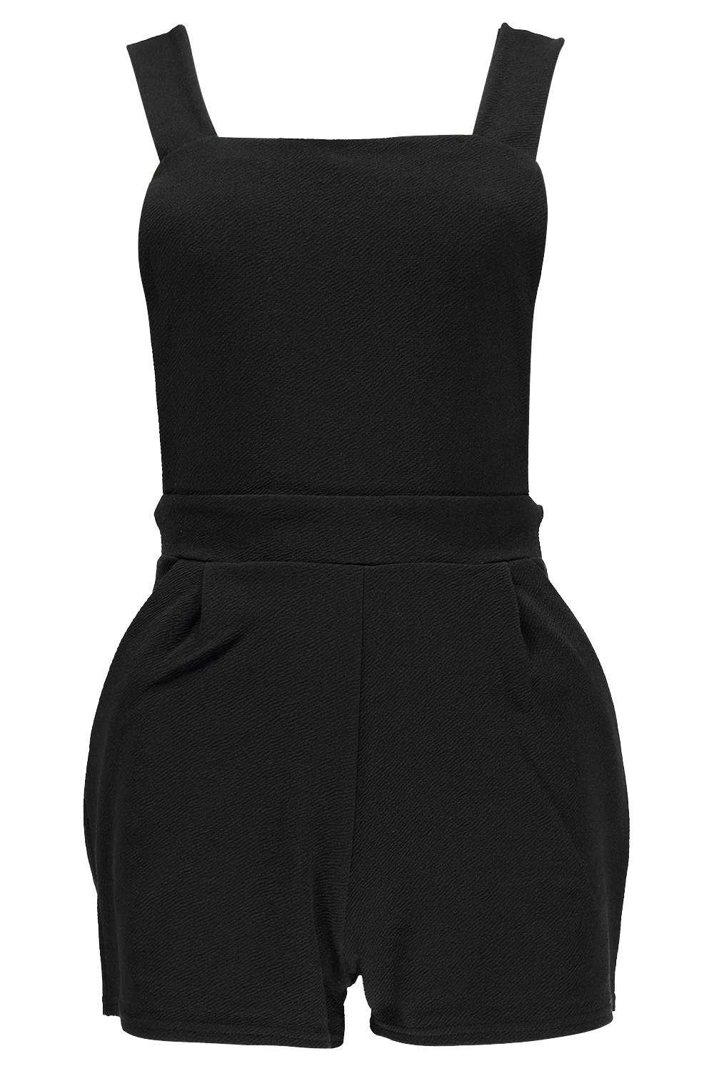 black dungaree playsuit