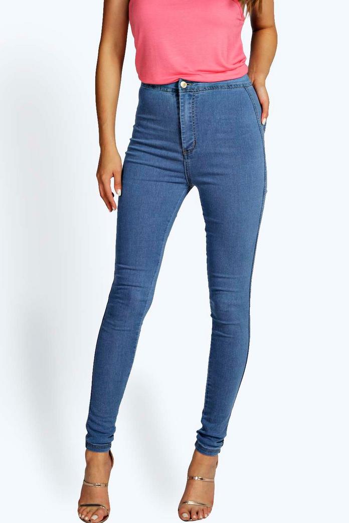 Macy High Waisted Skinny Jeans | Boohoo