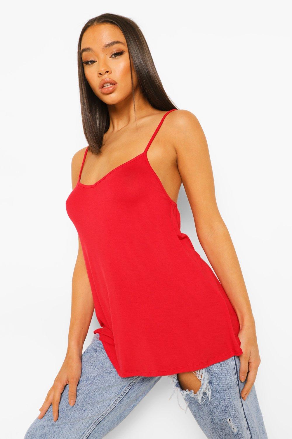 Image of Basic Swing Cami Top- Red