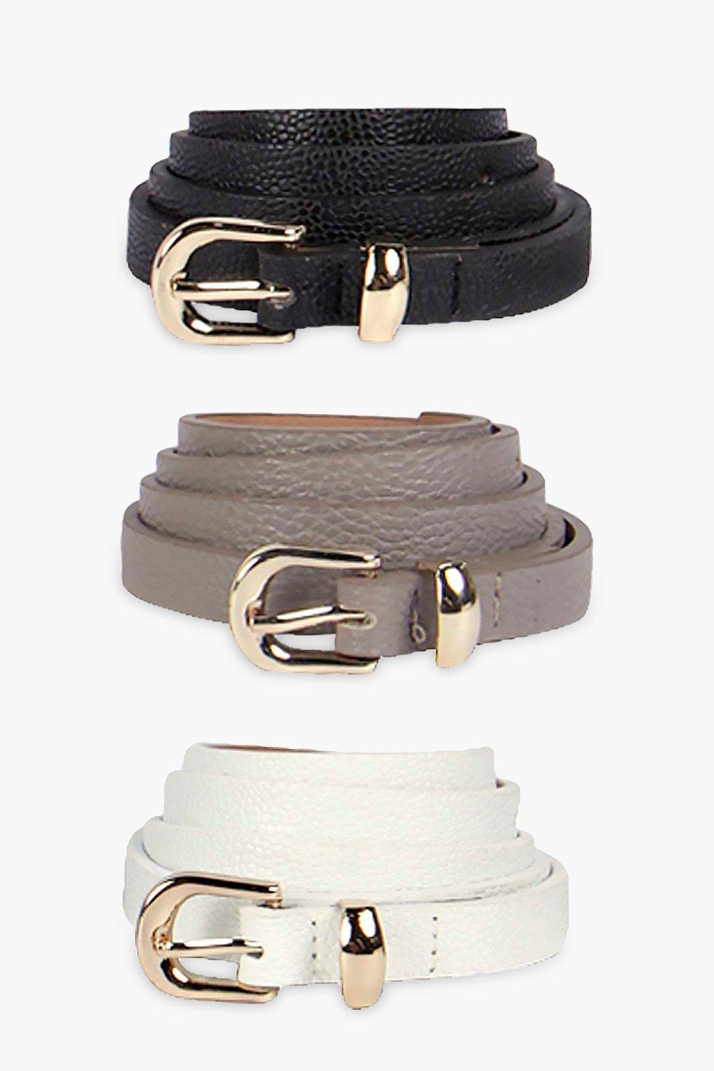 Womens Skinny Belts 3 Pack Multi One Size Multi