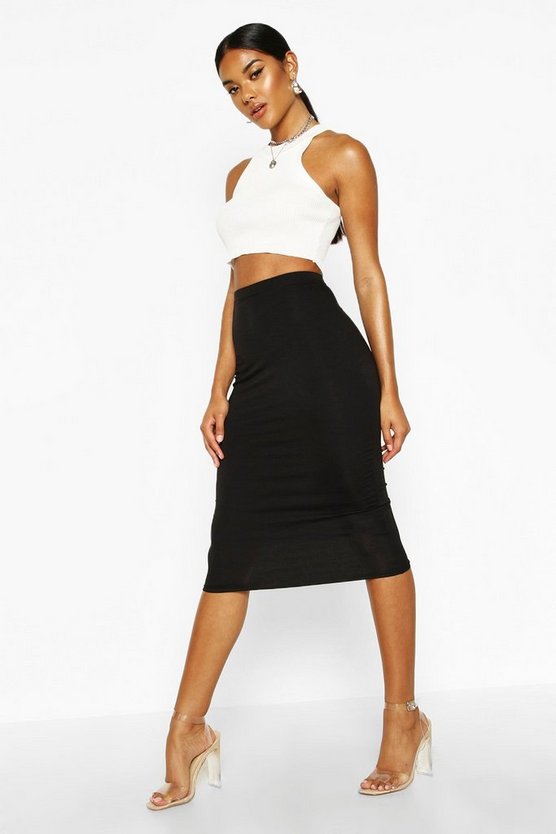 Basic Jersey Midi Skirt | Boohoo