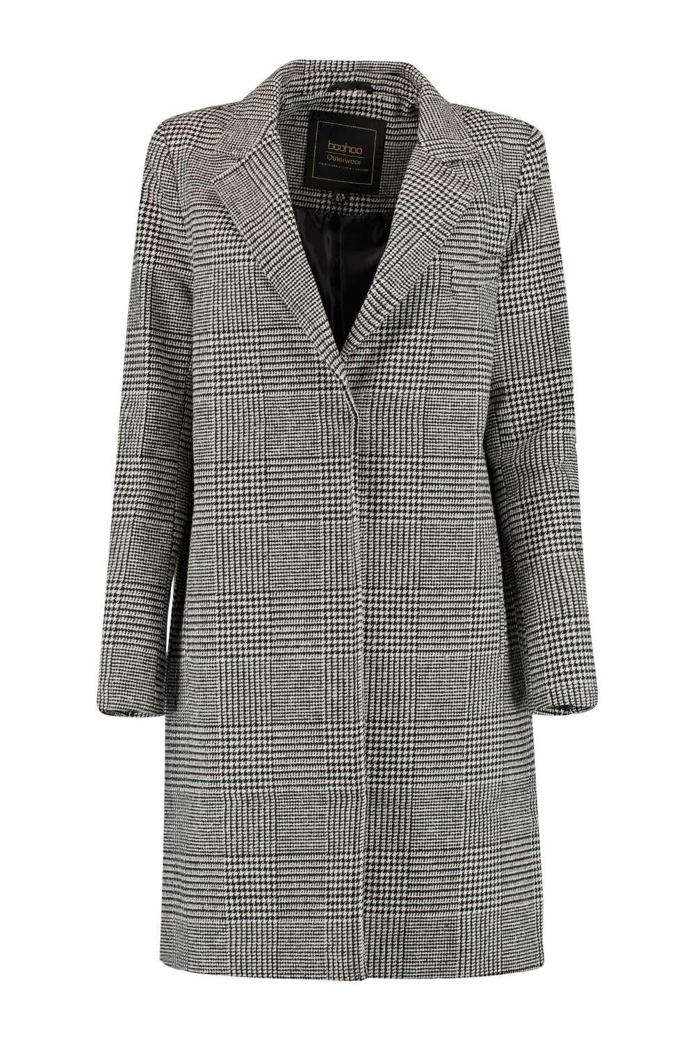 Boohoo Womens Lara Prince Of Wales Check Coat | eBay