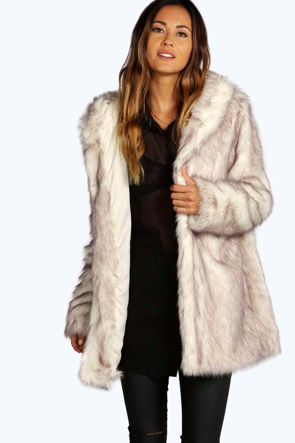 

Boutique Пальто из искусственного меха с капюшоном, Кремовый