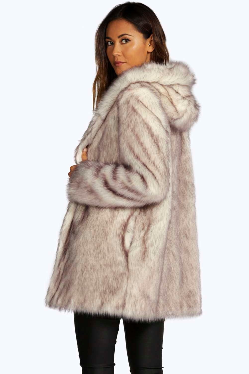 

Boutique Пальто из искусственного меха с капюшоном, Кремовый