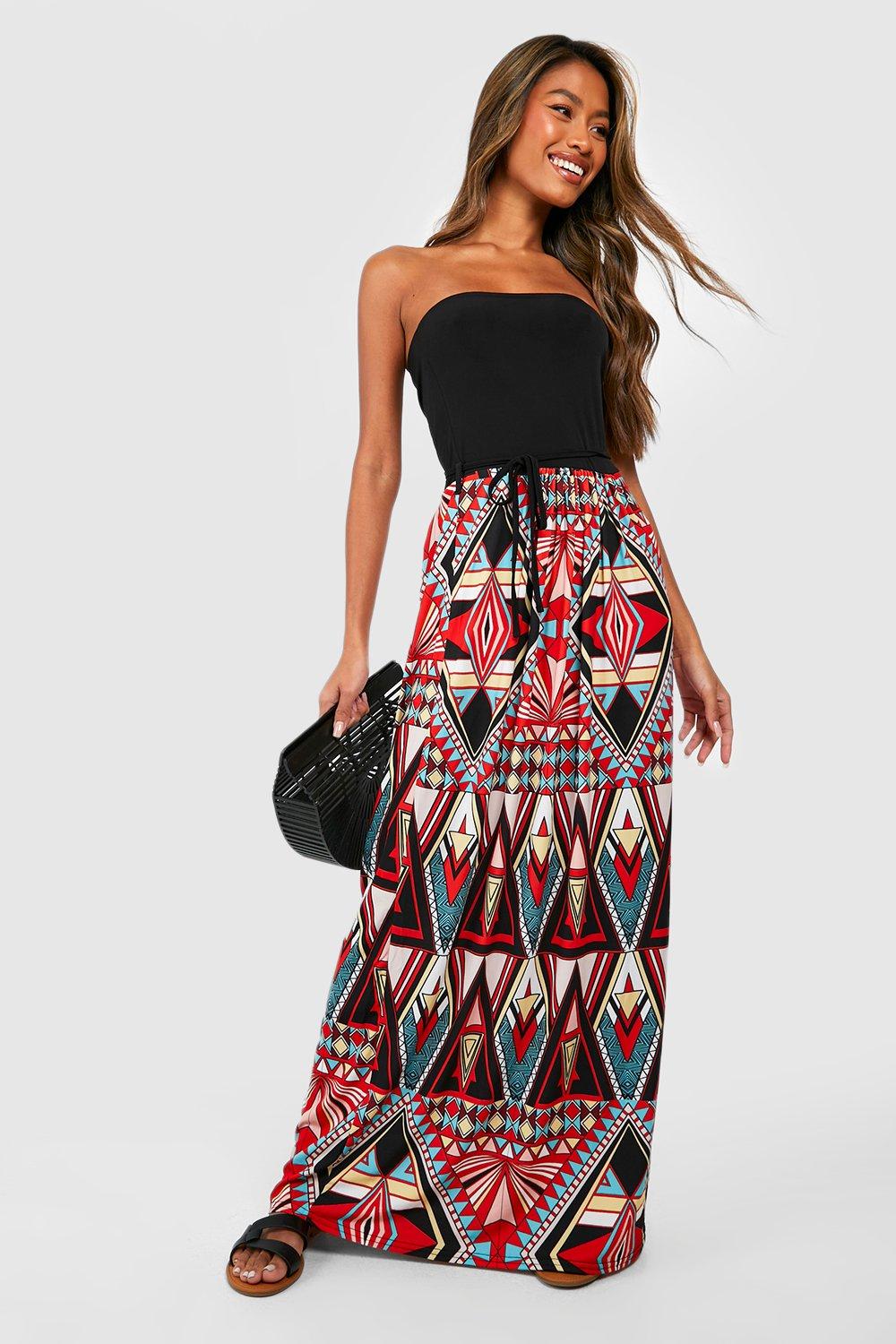 geo print maxi dress