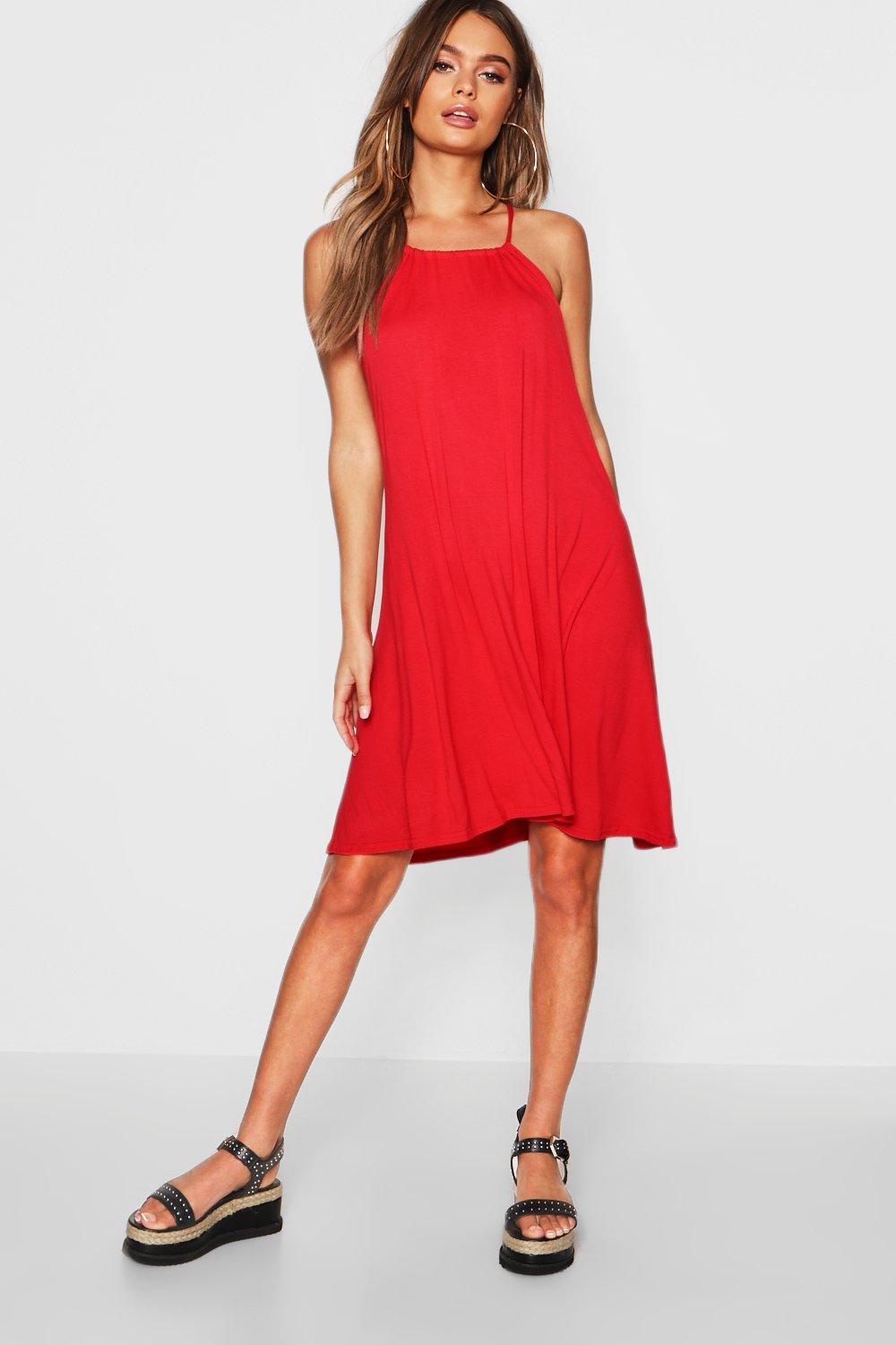 tie neck swing dress