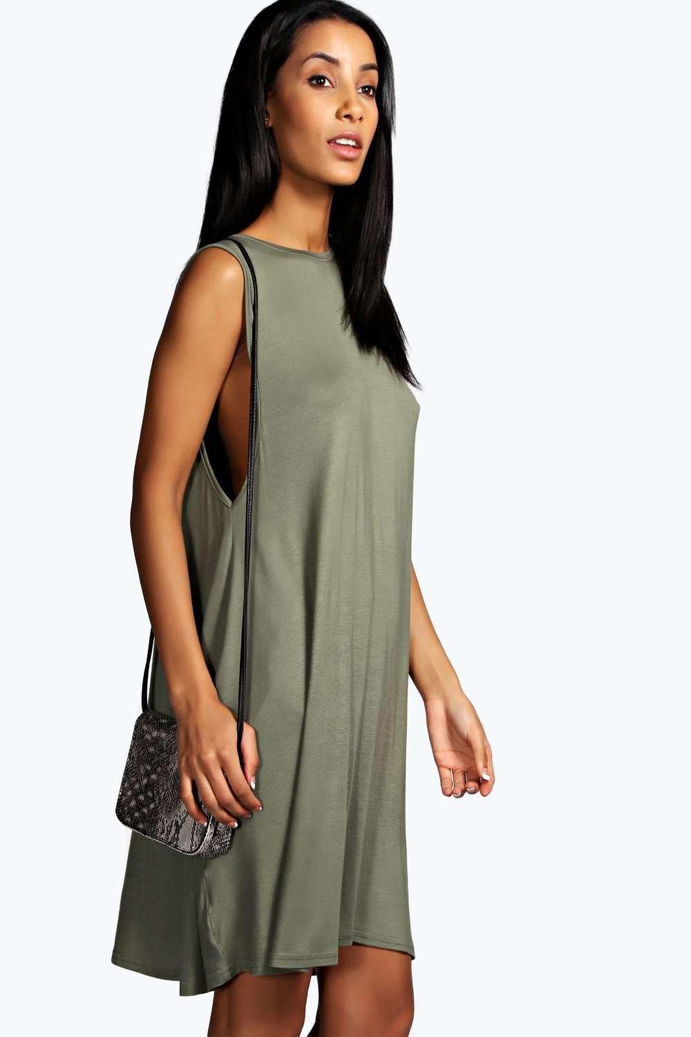 khaki swing dress